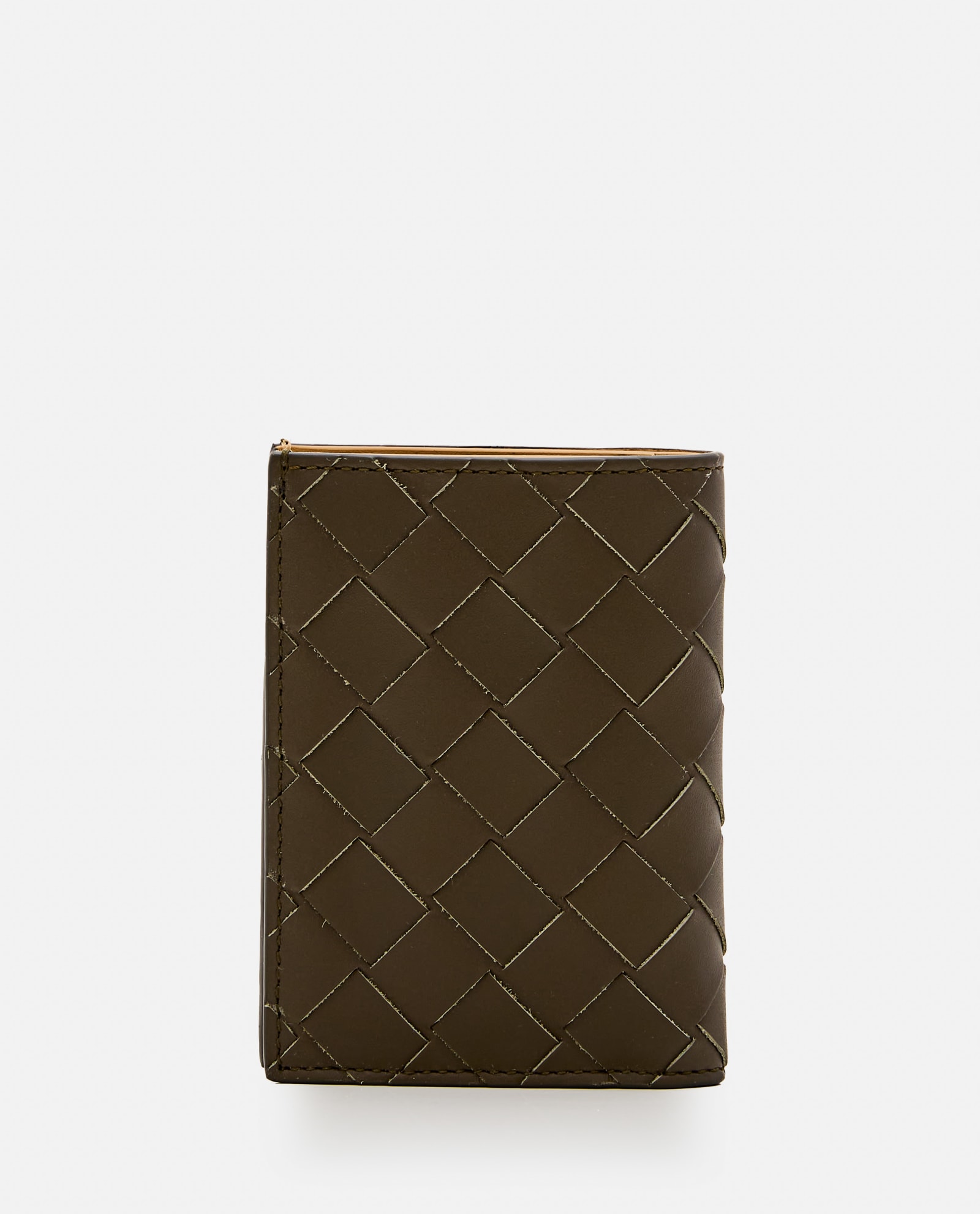 Shop Bottega Veneta Intrecciato Leather Card Case In Brown