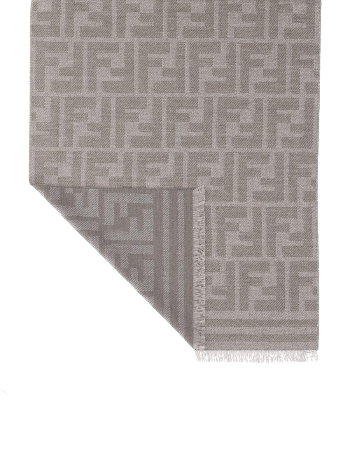 Shop Fendi Ff Reversible Scarf In Taupe