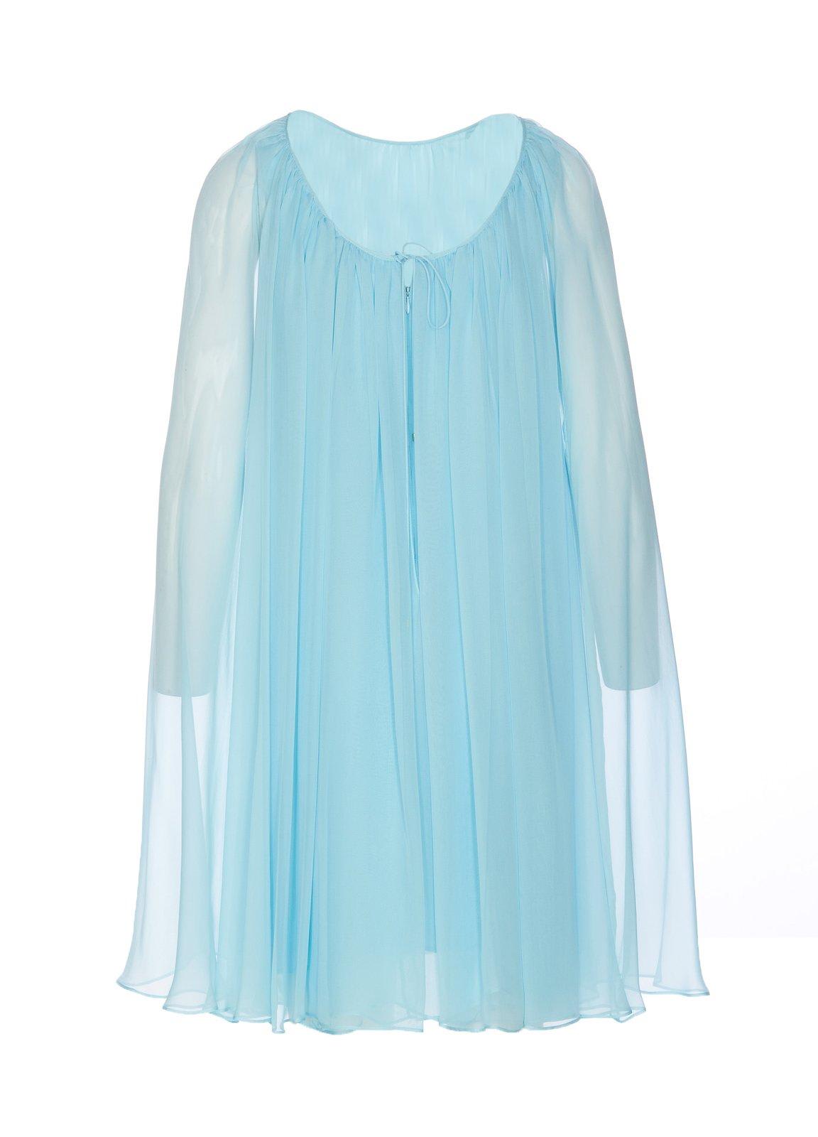 Shop Max Mara Tulle Crewneck Sleeveless Dress In Blue