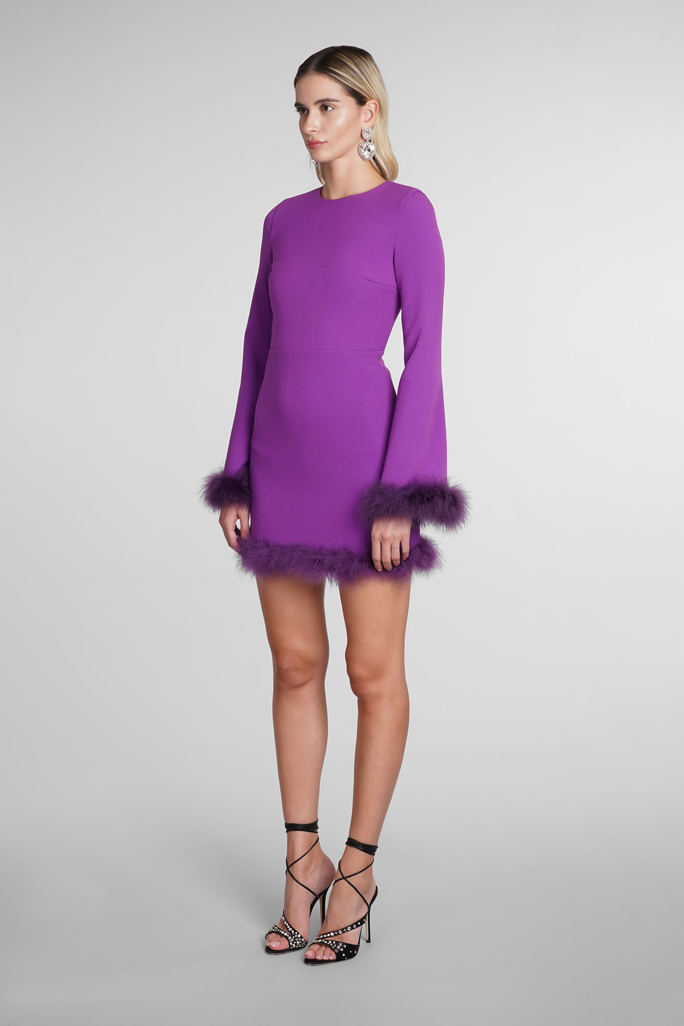 Shop Amen Dress In Viola Polyester
