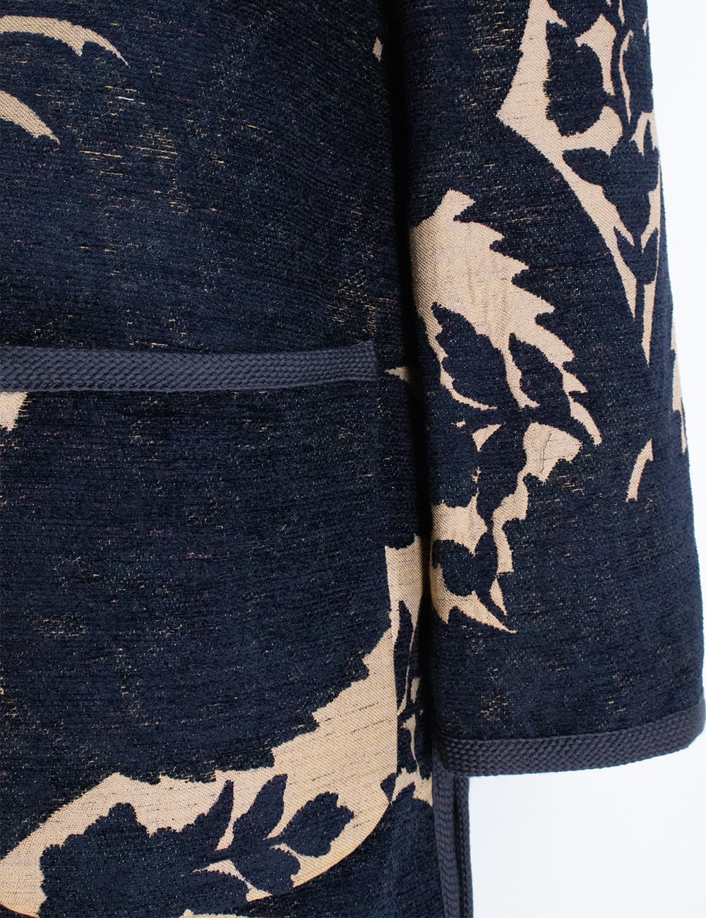 Shop Etro Coat In Multicolor On Blue Base