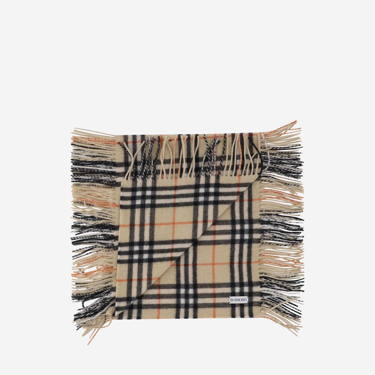 Shop Burberry Cashmere Check Scarf In Beige