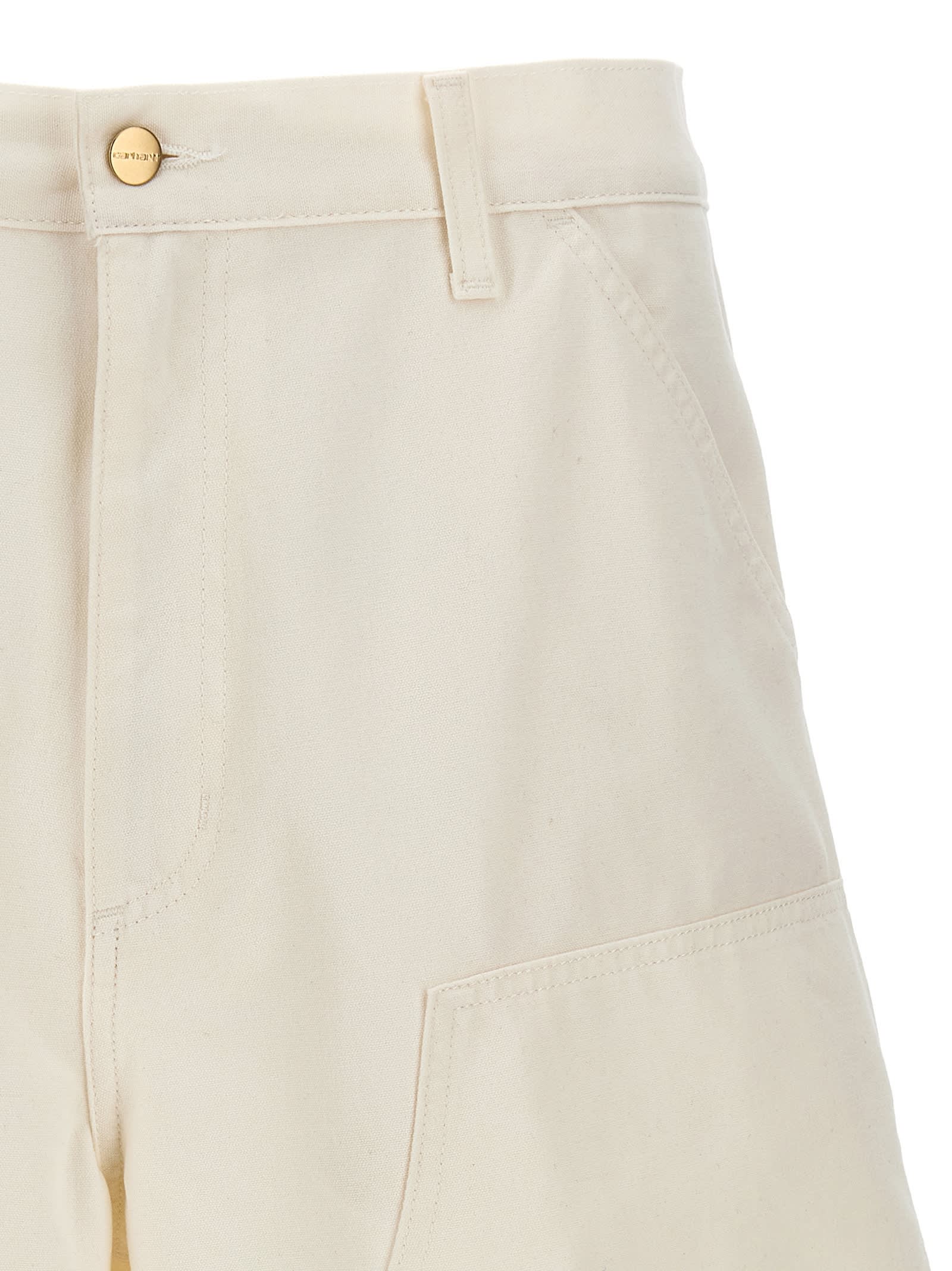 Shop Carhartt Double Knee Bermuda Shorts In Bianco