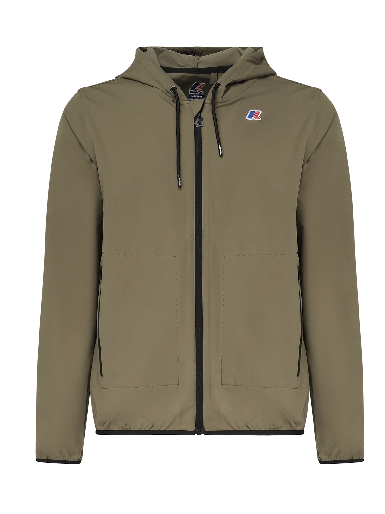 K-way Zipped Drawstring Jacket In Green