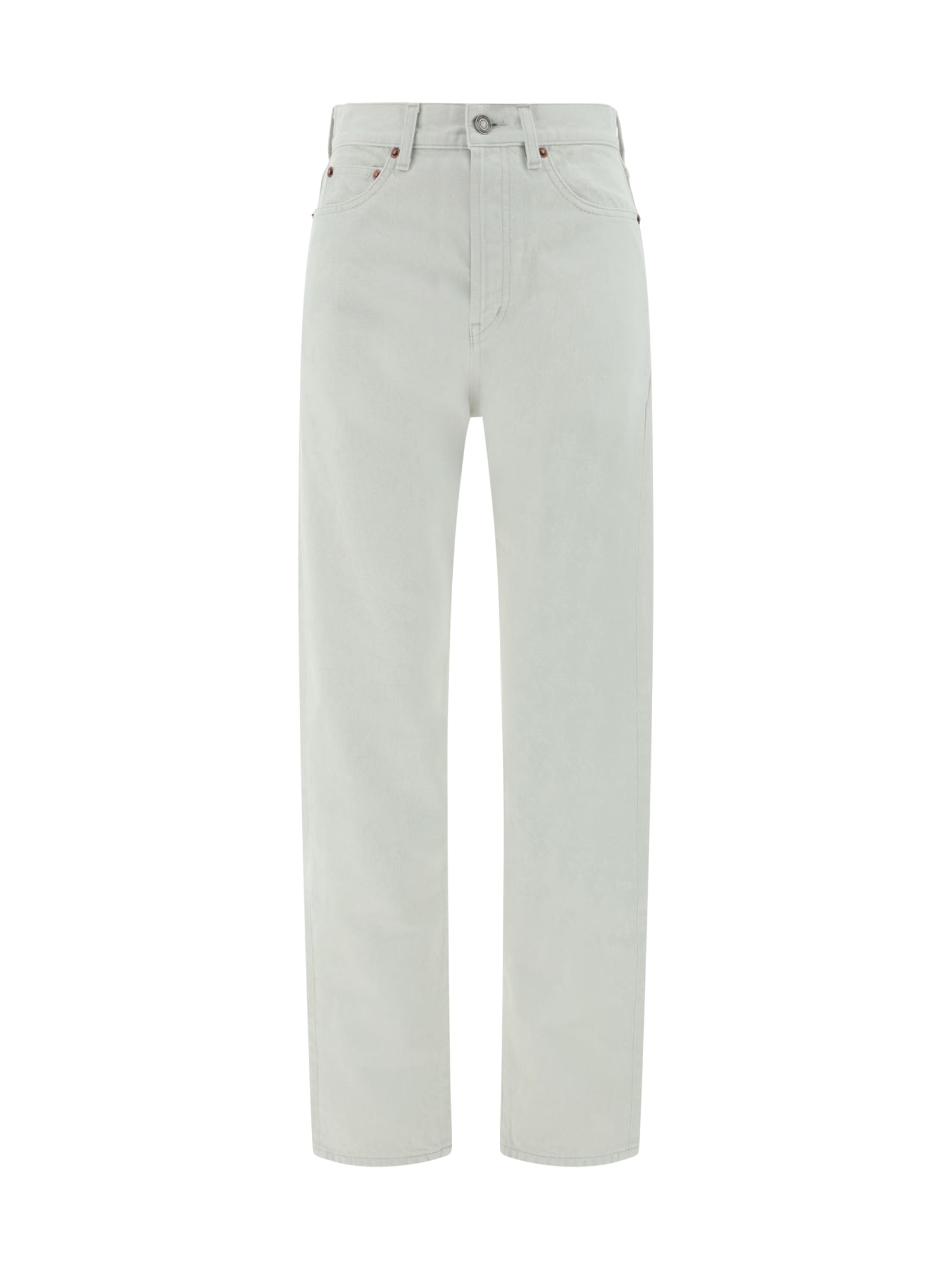 Shop Saint Laurent Pants In Bianco