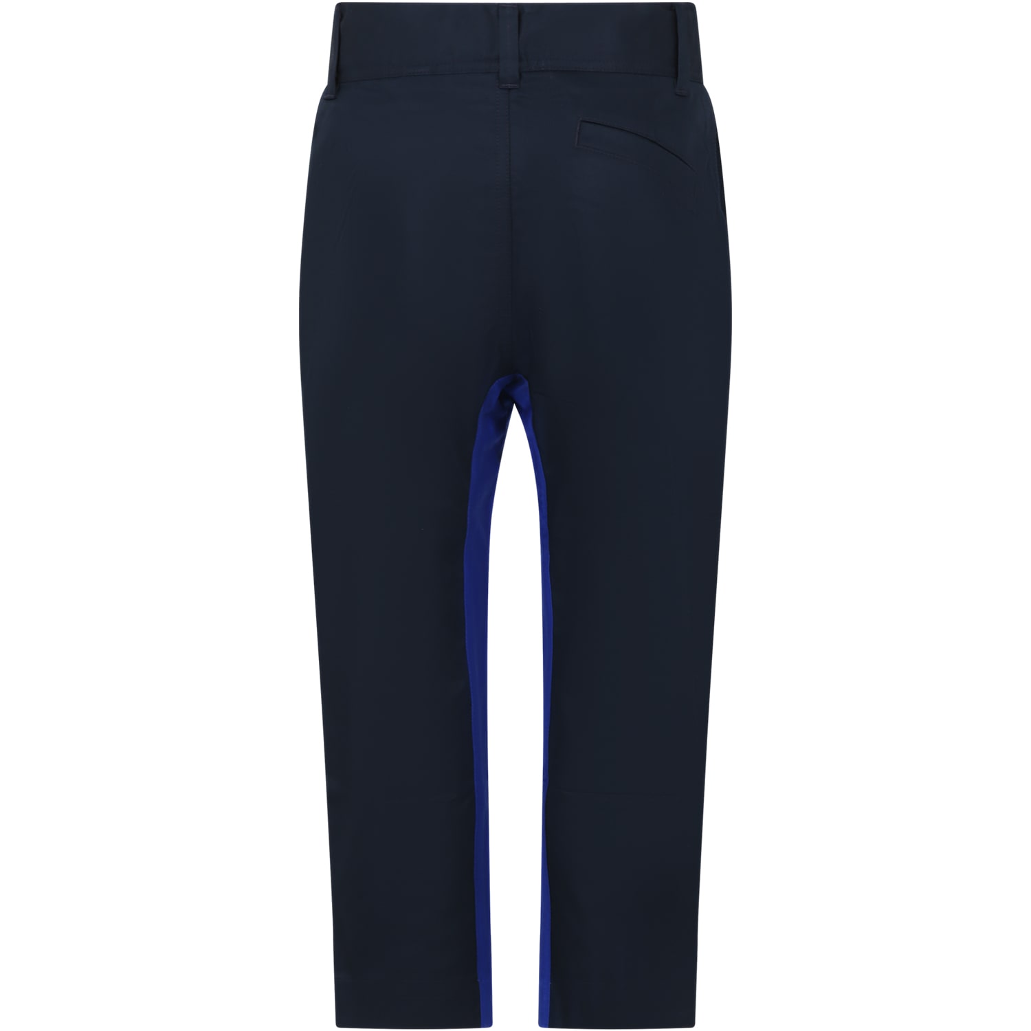 Shop Burberry Blue Trousers For Boy With Embroidery
