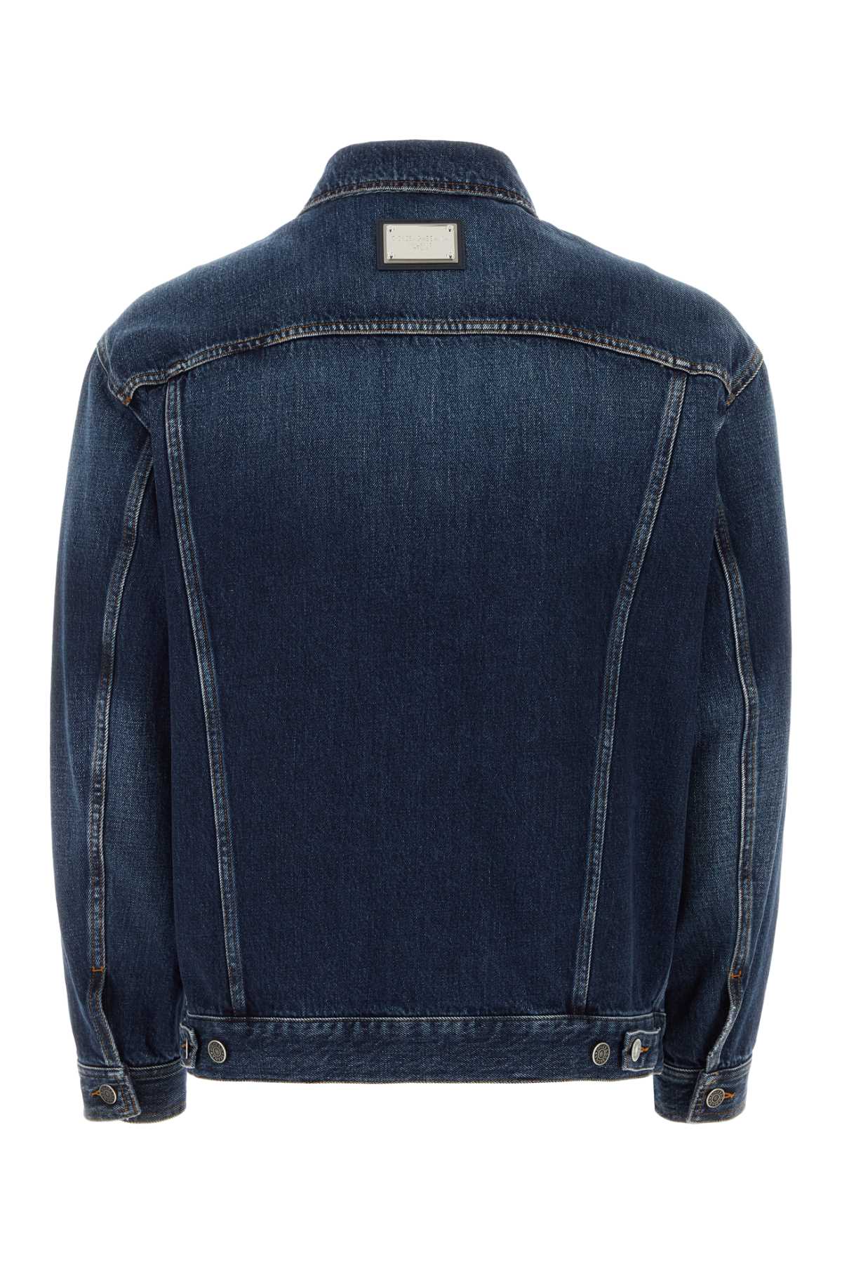 Shop Dolce & Gabbana Dark Blue Denim Jacket In Varianteabbinata