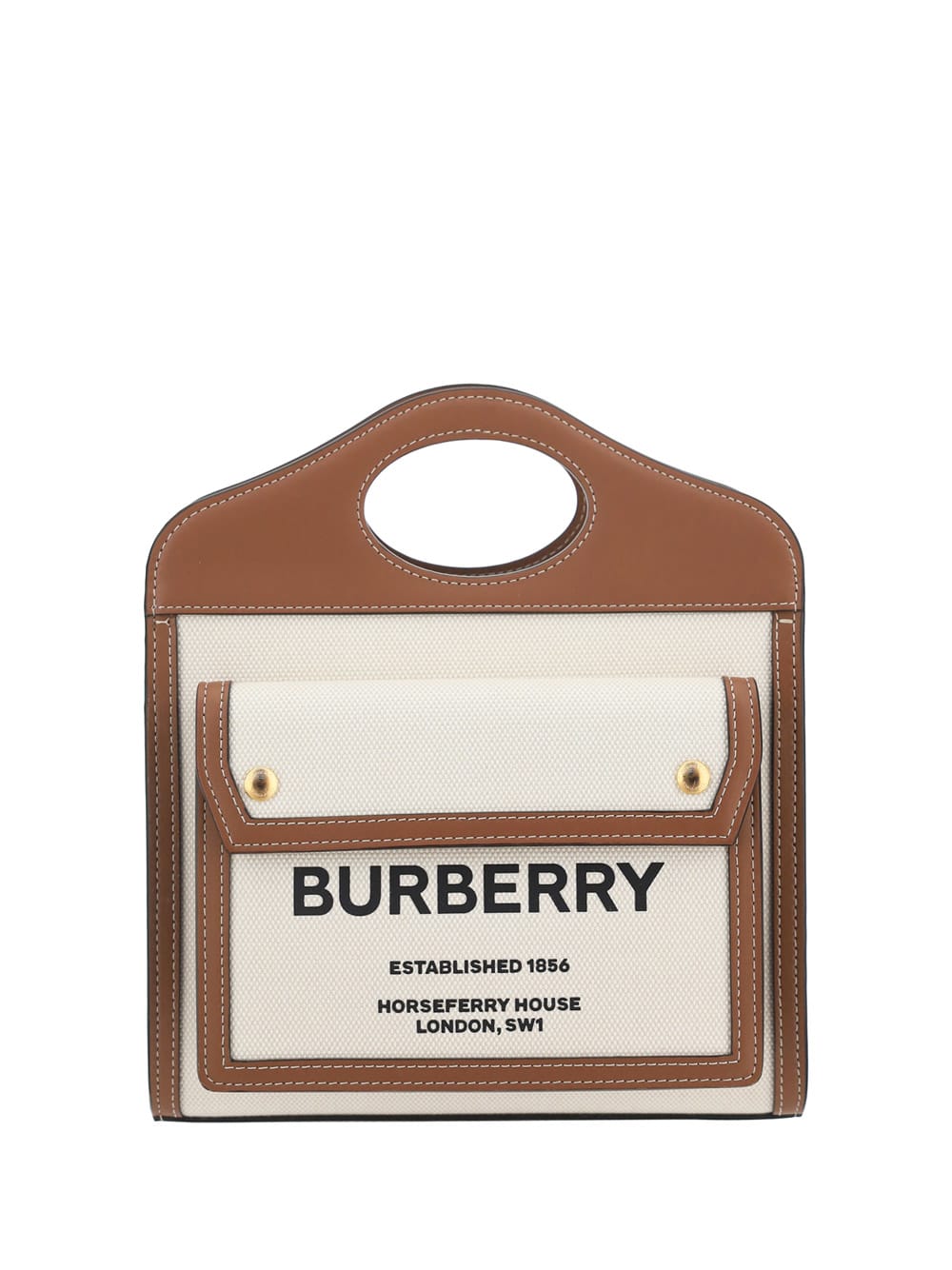 Shop Burberry Pocket Bag In Naturalmal