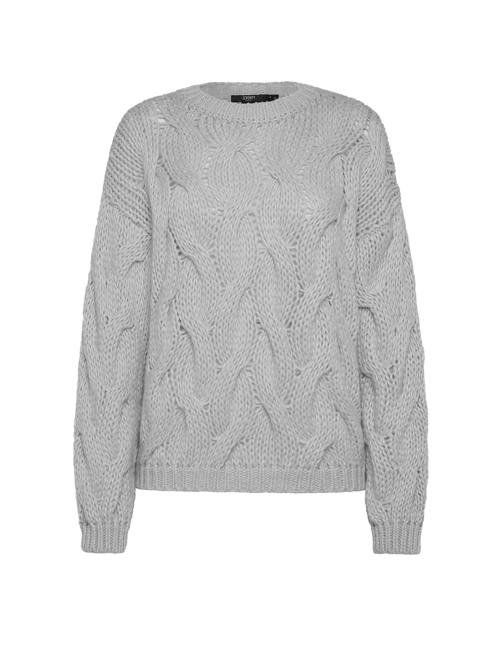 Seventy Light Grey Alpaca Crewneck Sweater In Gray