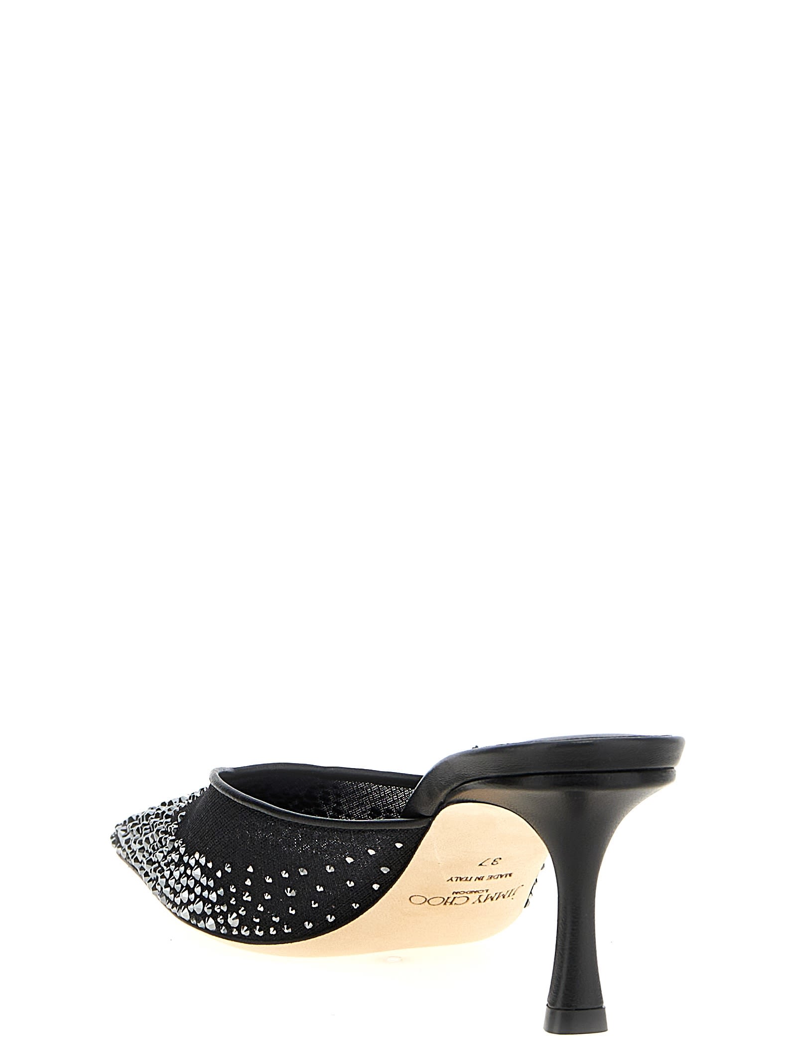 Jimmy Choo Vivi 65 Mesh Embellished Mules In Black