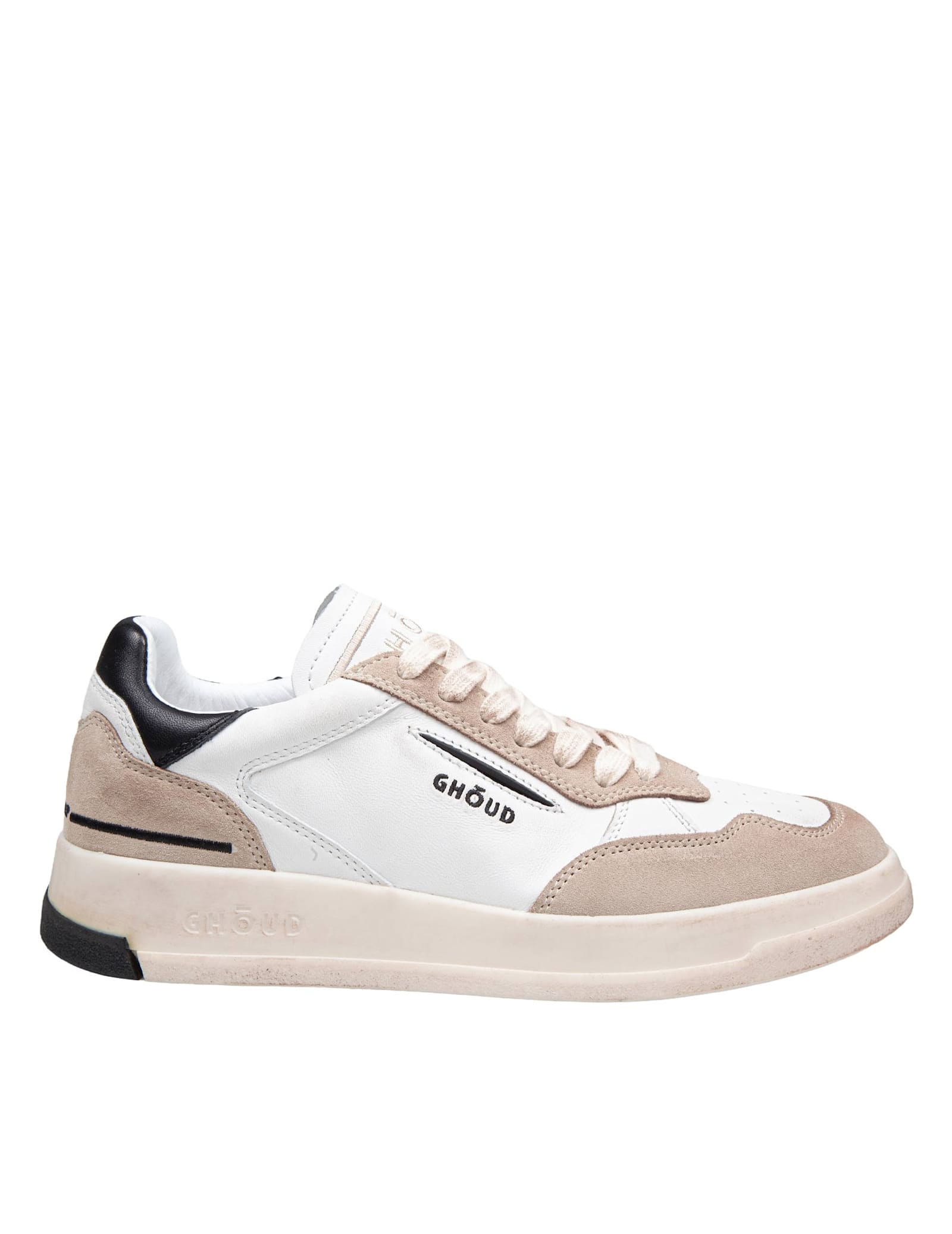 Sneakers Tweener Low In Leather And Suede Color Beige