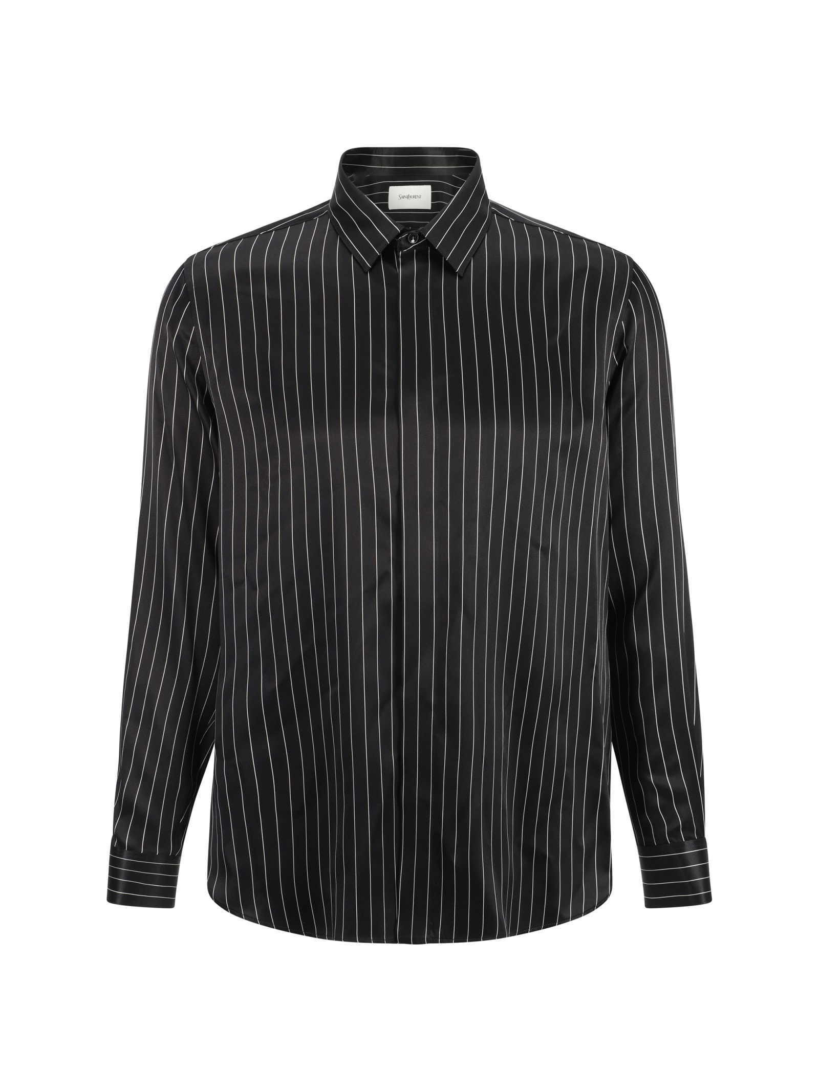 Shop Saint Laurent Shirt In Noir Craie