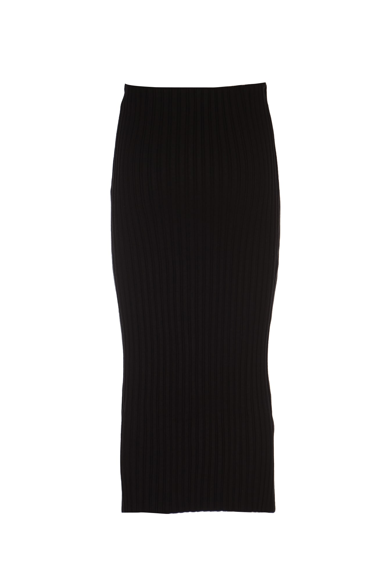 Shop Philosophy Di Lorenzo Serafini Ribbed Knit Skirt In Black