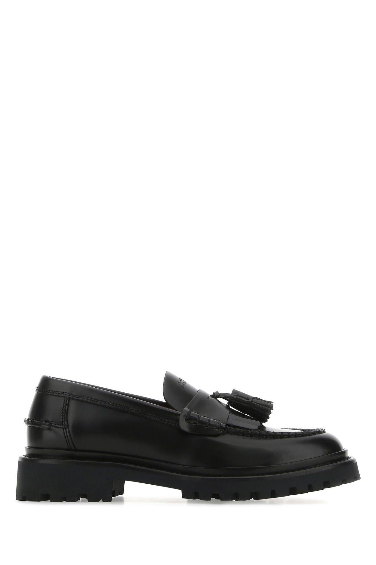 ISABEL MARANT BLACK LEATHER CHUNKY LOAFERS