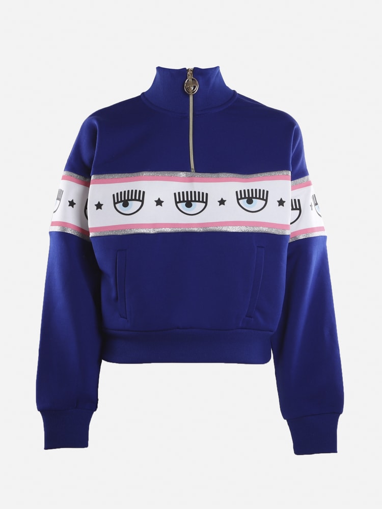 Chiara Ferragni Cotton Blend Sweatshirt With Eyestar Logo Band