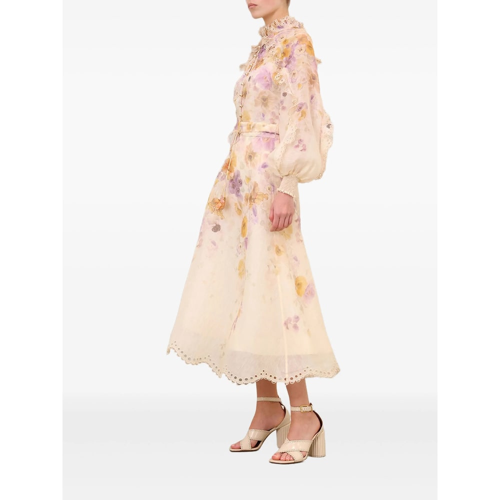 Zimmermann Printed Linen Blend Memento Shirt In Multi