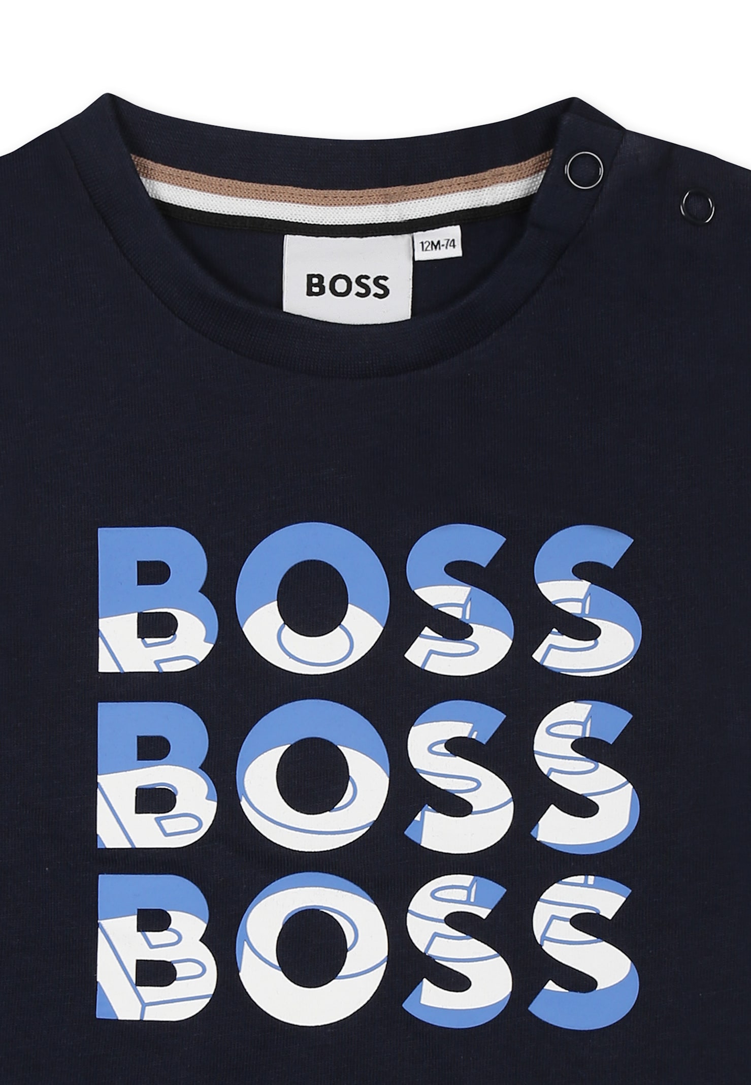 Hugo Boss Blue T-shirt For Baby Boy With Logo In Blue