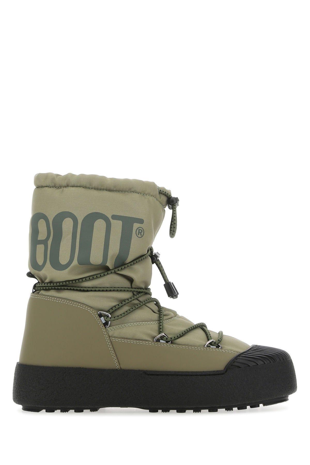 Shop Moon Boot Multicolor Suede And Fabric Mtrack Ankle Boots In Green