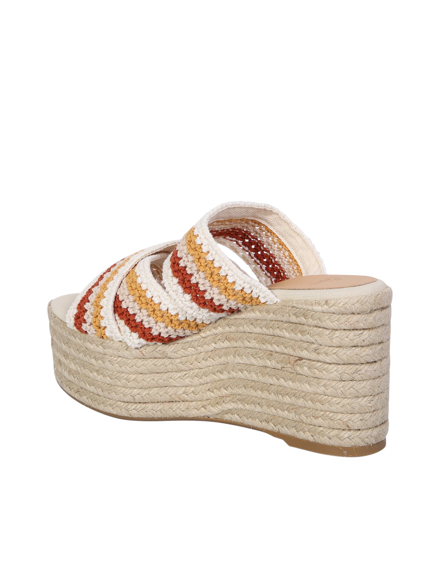 Shop Castaã±er Multicolor Elsa Crochet Sandals