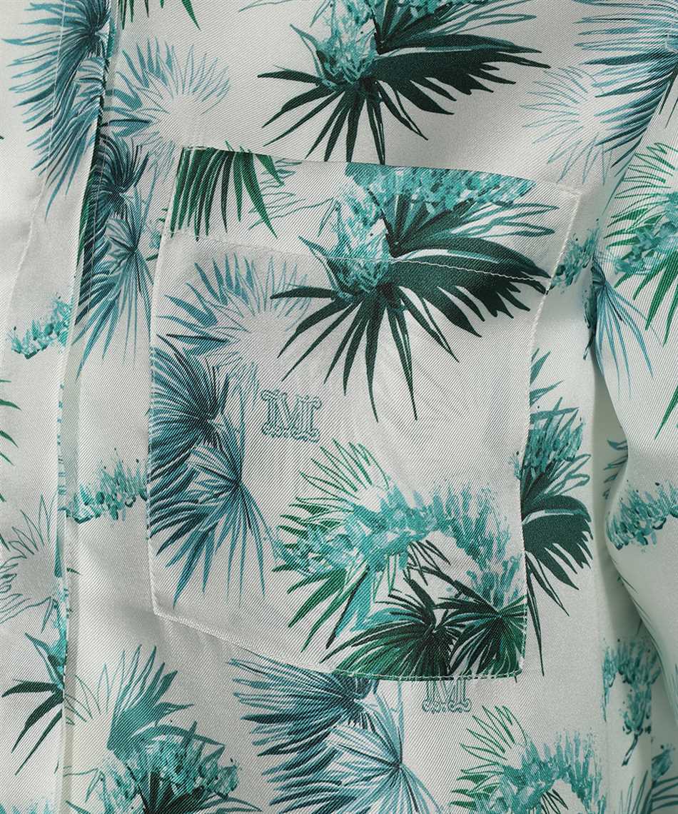 Max Mara Floral-print Silk Shirt In White