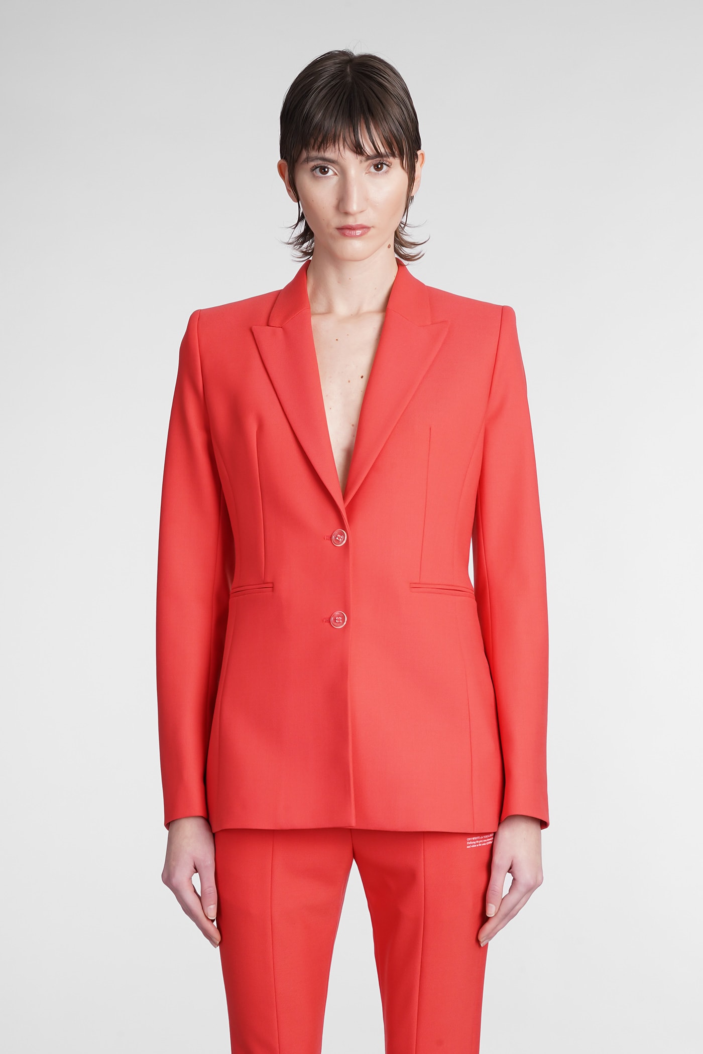 Off-white Single-breasted Blazer In Red