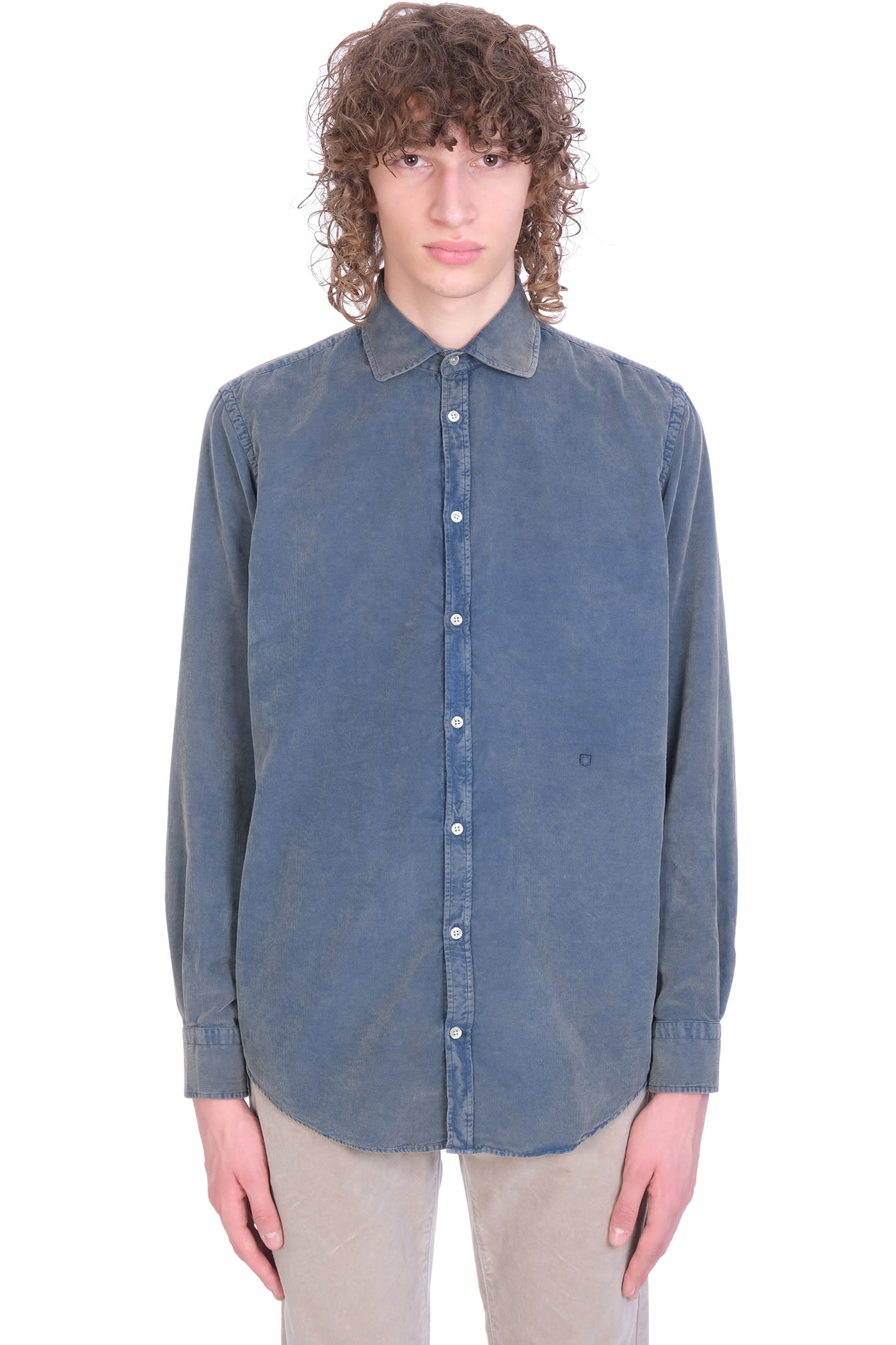 Massimo Alba Canary Shirt In Blue Cotton