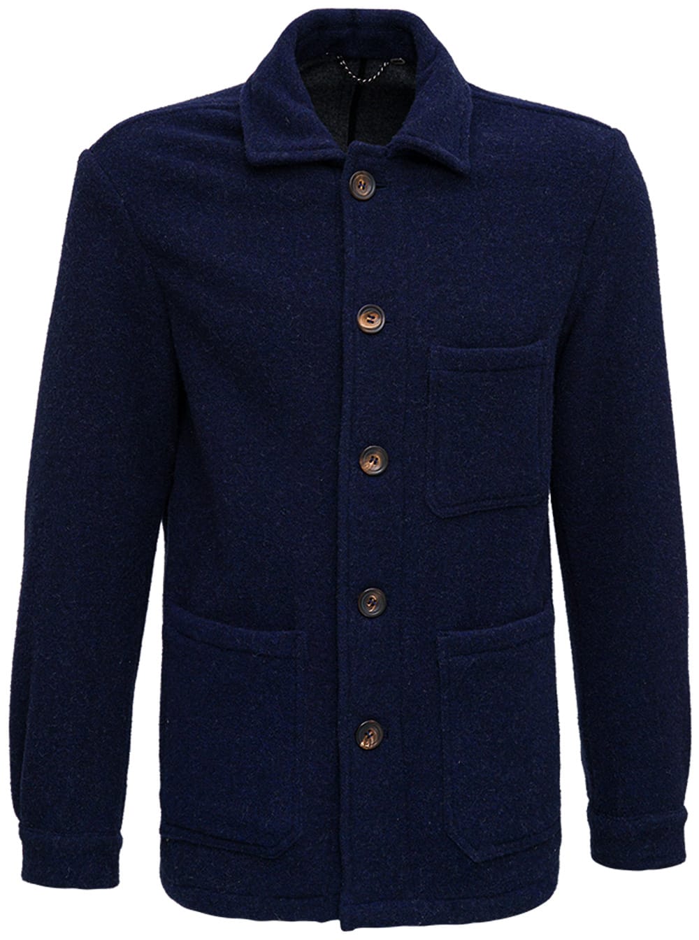 Doppiaa Blue Blended Wool Jacket