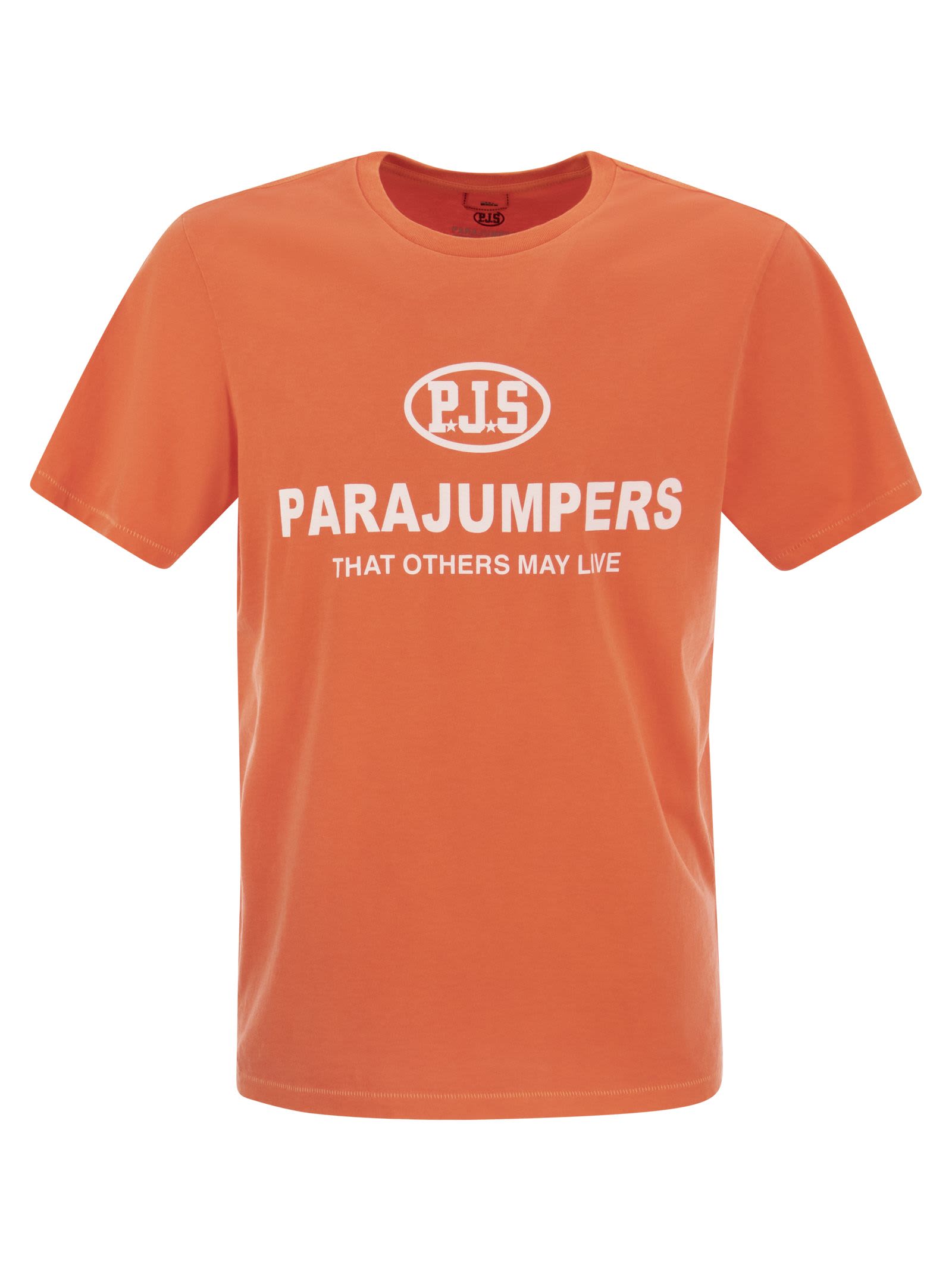 Shop Parajumpers Toml - T-shirt With Front Lettering In Orange