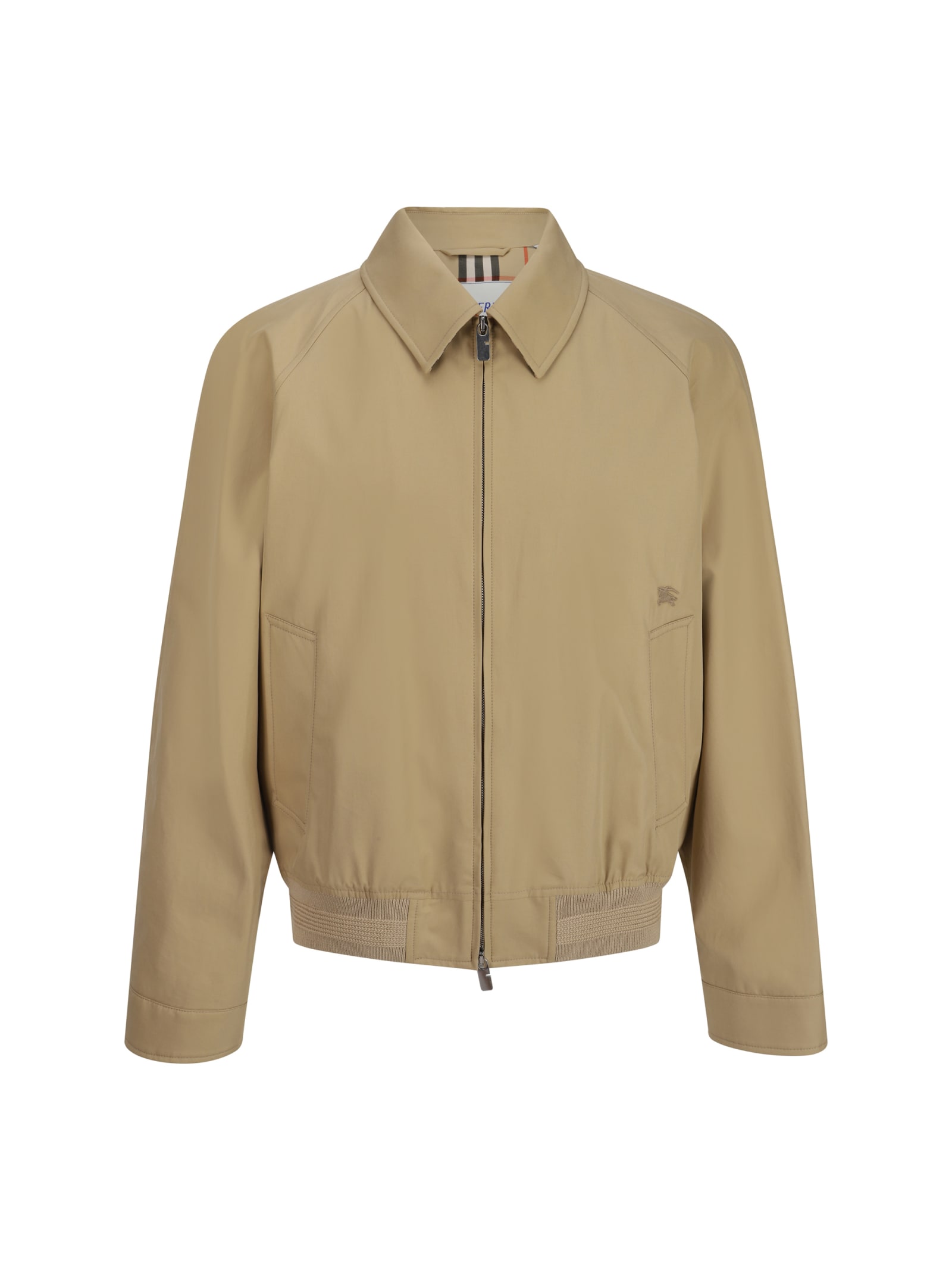 Shop Burberry Jacket In Flax