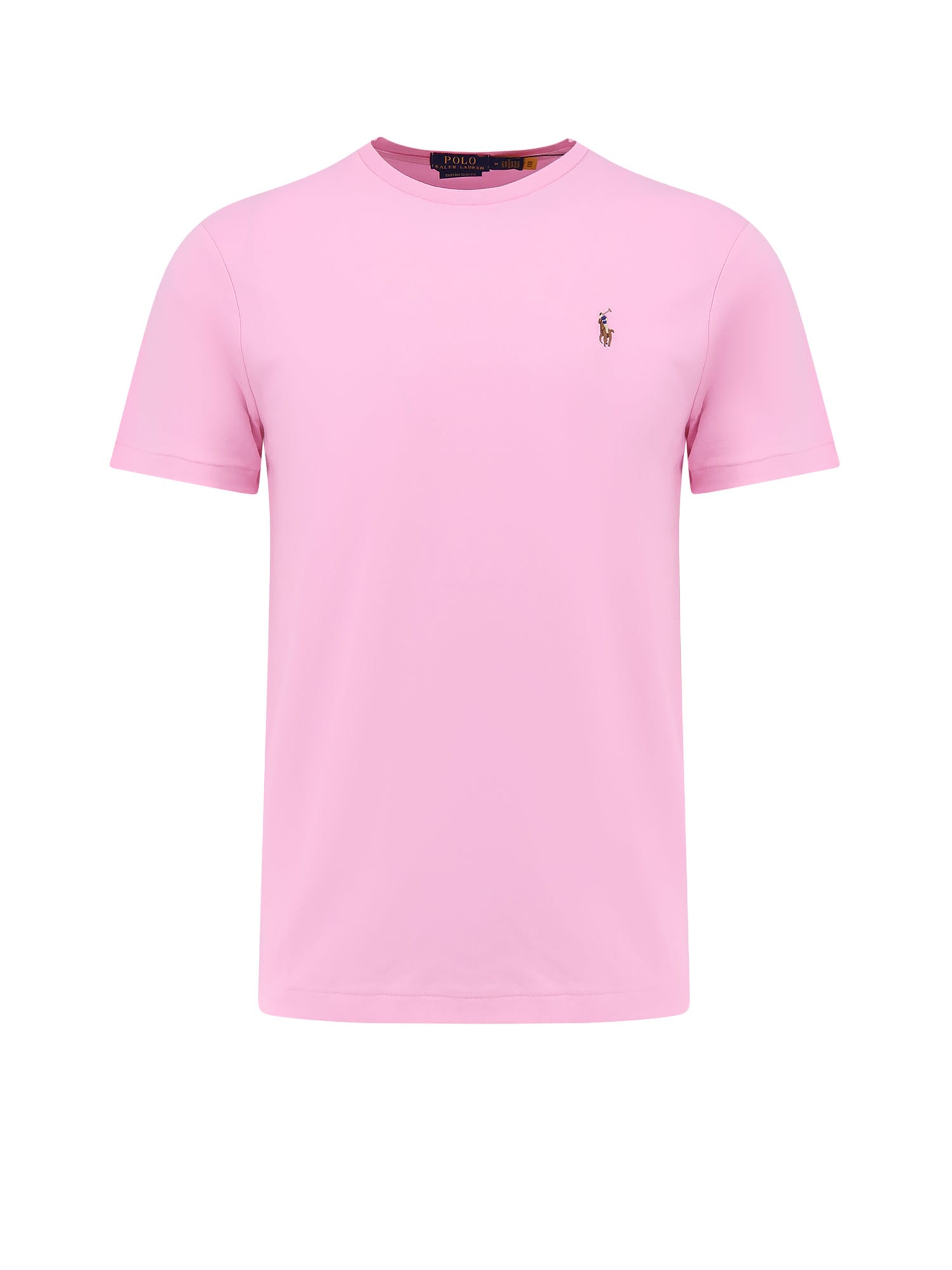 Ralph Lauren Cotton T-shirt With Logo Embroidery In Pink
