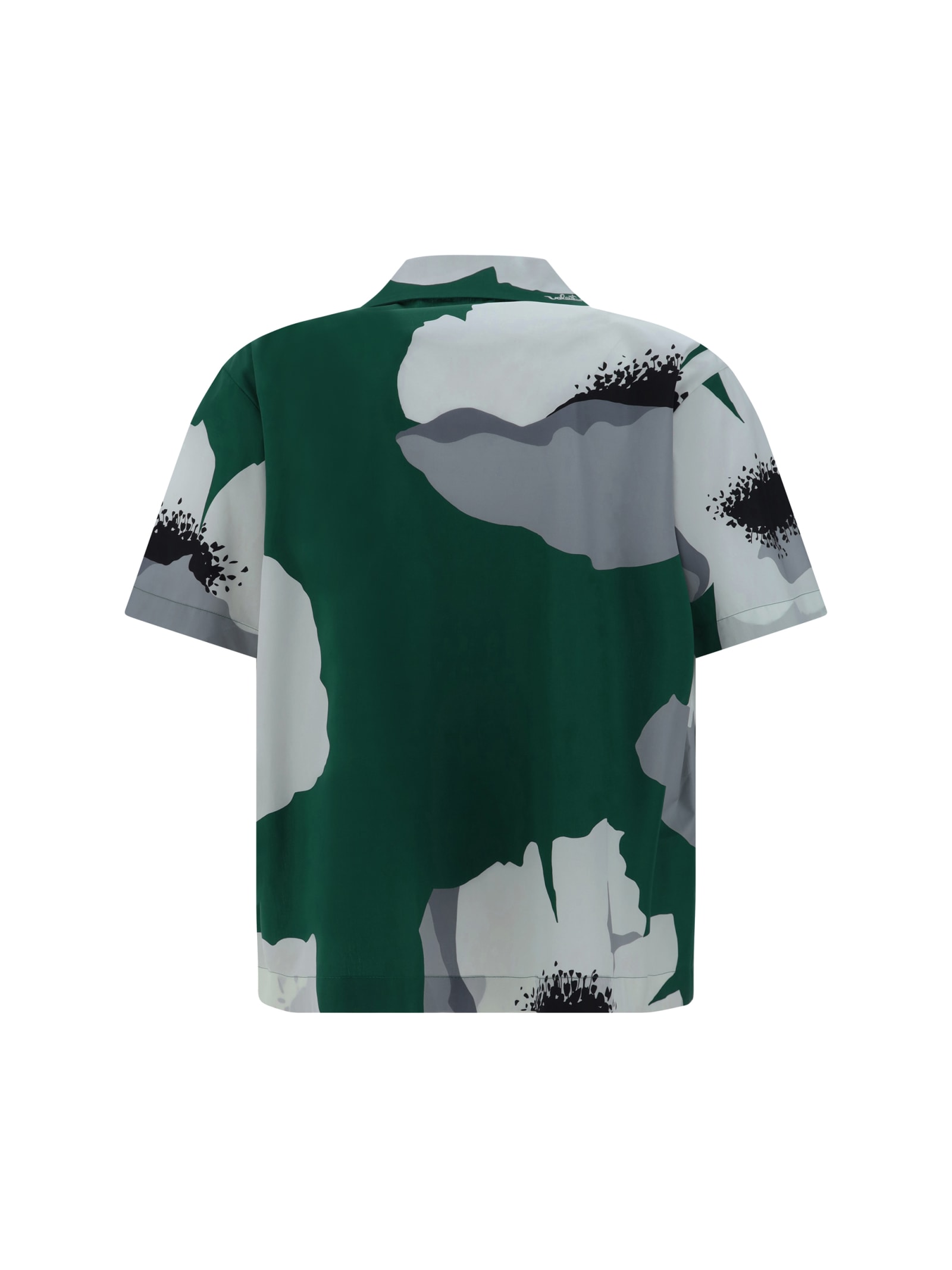 Shop Valentino Shirt In Smeraldo/grigio