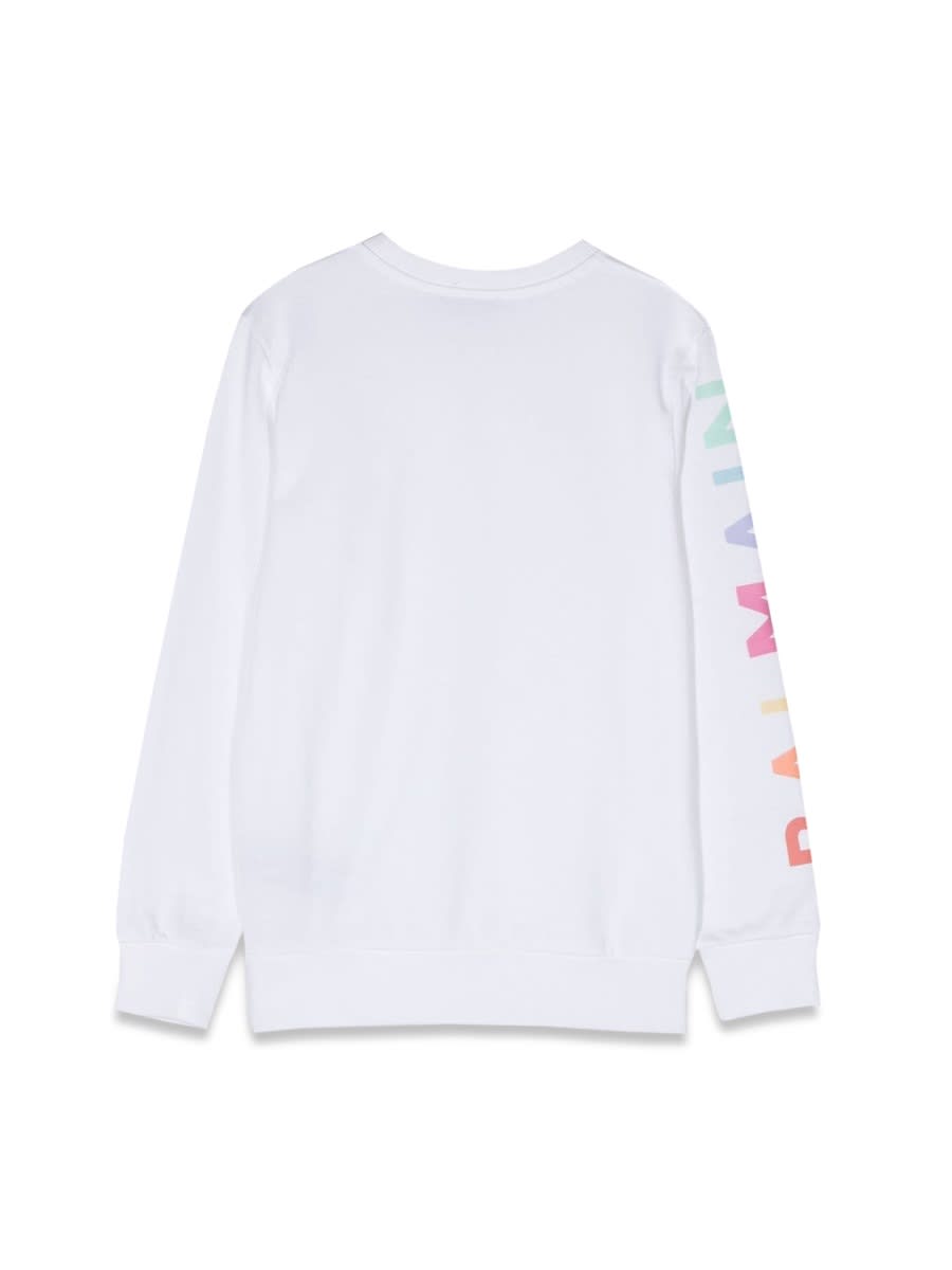 BALMAIN SWEATSHIRT CREWNECK LOGO ON SLEEVE