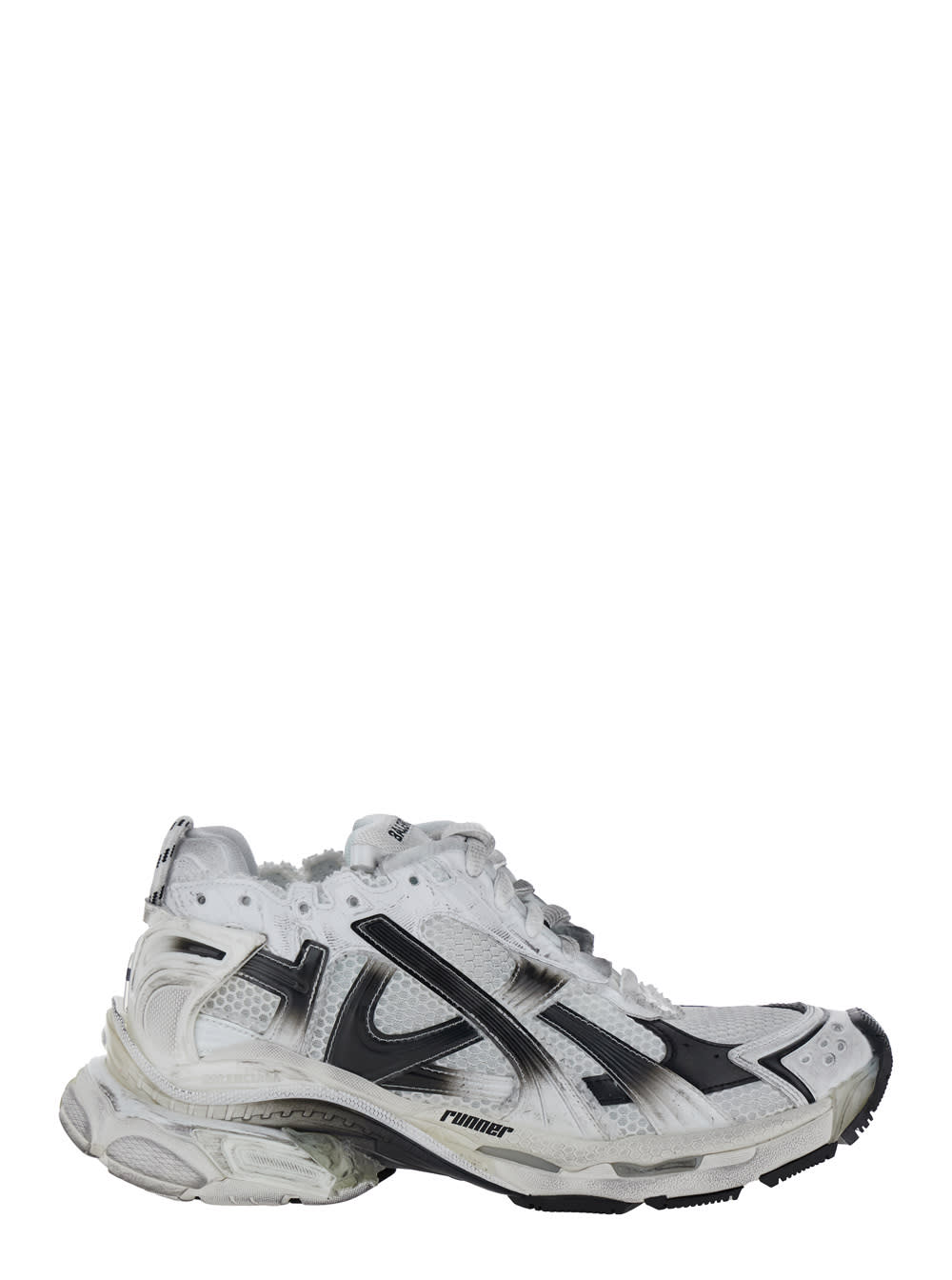 BALENCIAGA RUNNER WHITE LOW TOP SNEAKERS WITH LOGO EMBROIDERY IN MESH AND NYLON MAN 