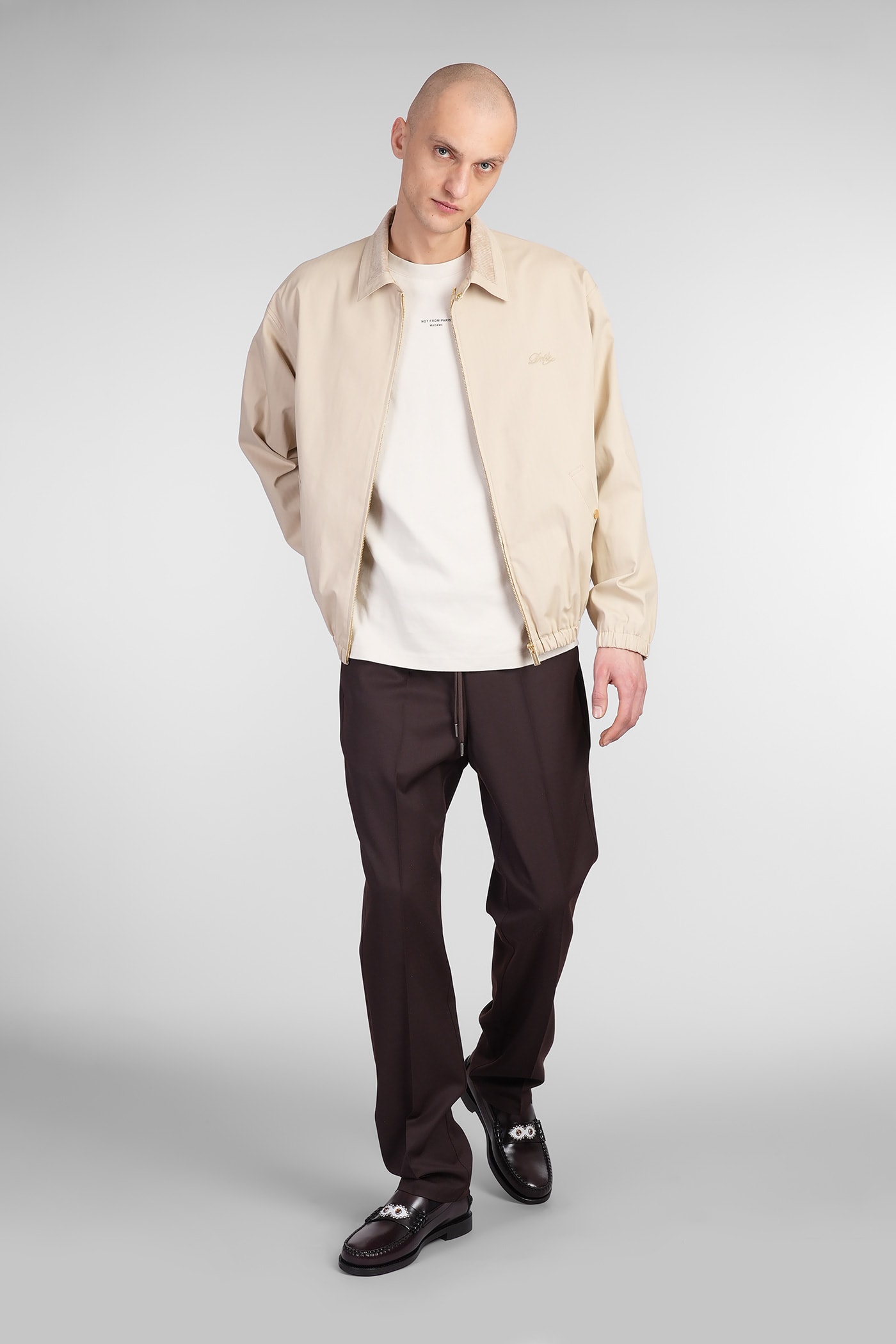 Drôle De Monsieur Casual Jacket In Beige Cotton In Neutral