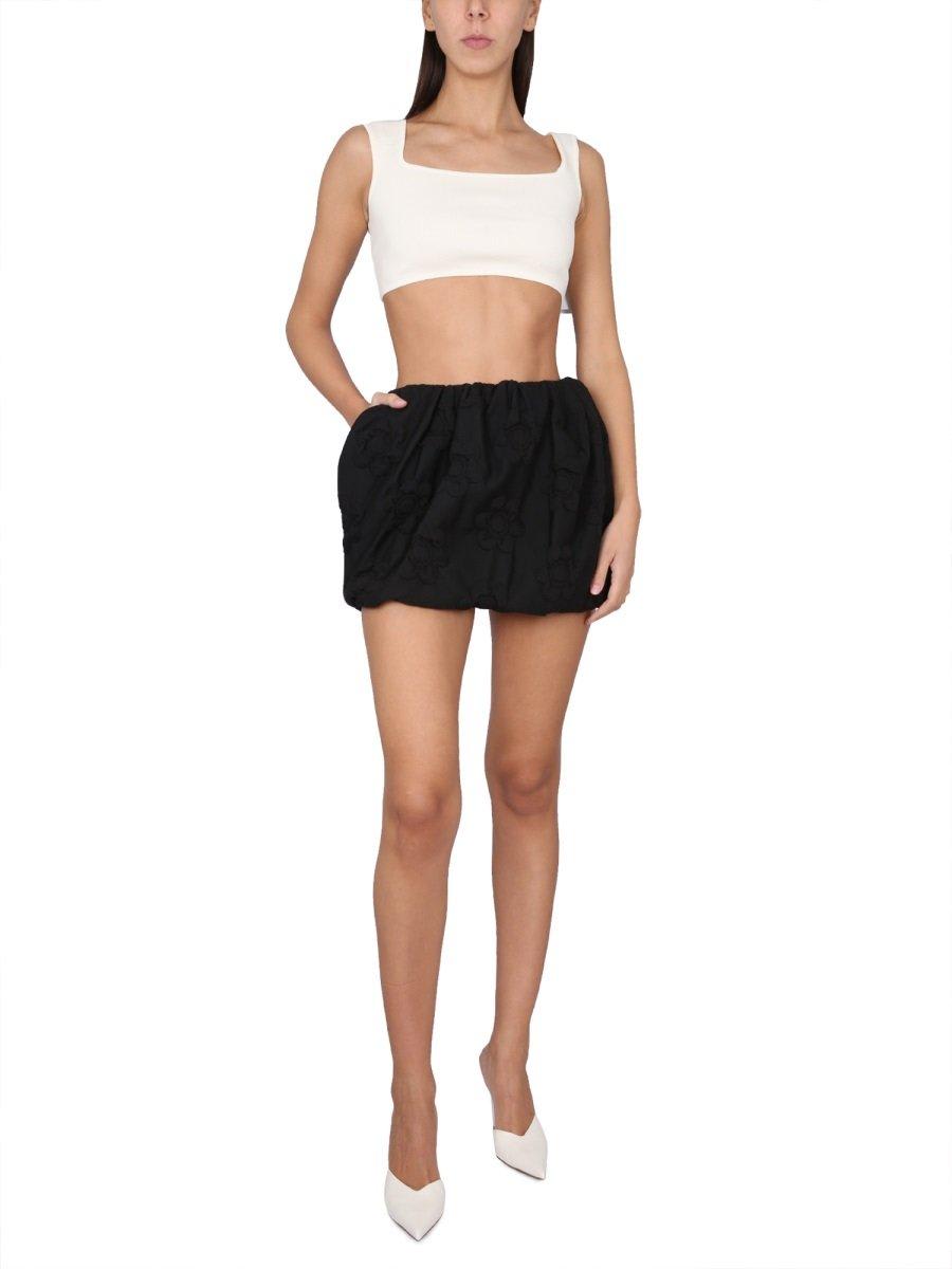 Max Mara Skirt With Floral Pattern In Black