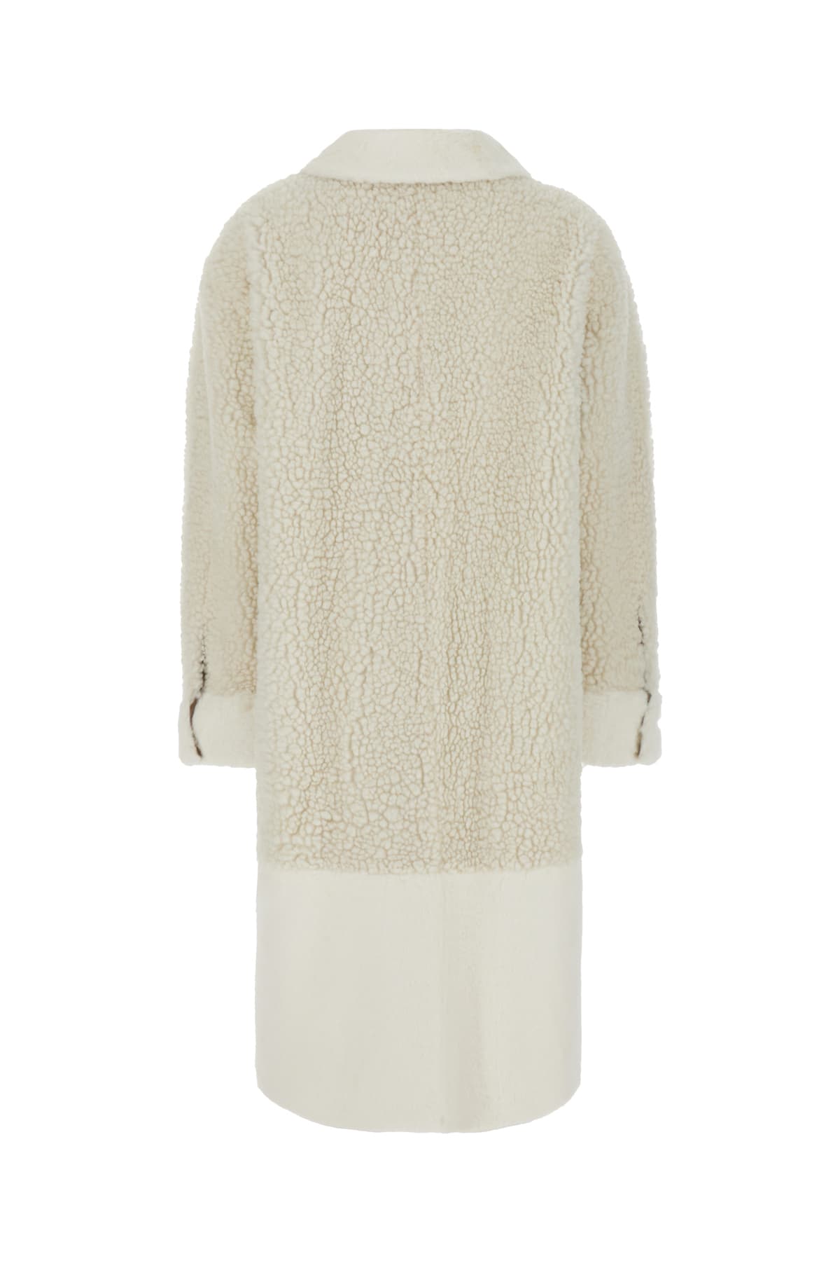 Shop Hugo Boss Ivory Polyester Coat In 118