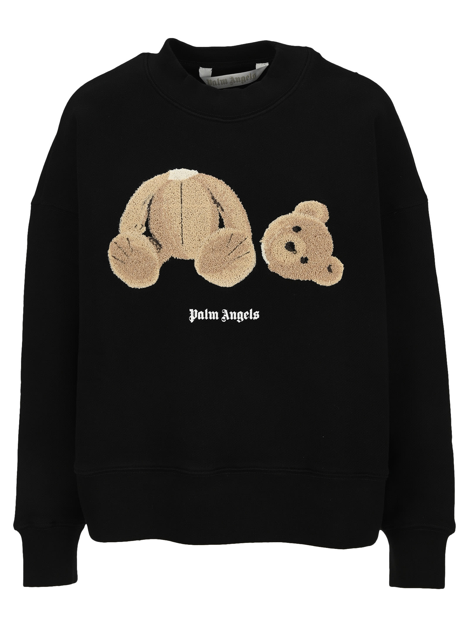 Palm Angels Headless Bear Applique Sweatshirt In Blk/brown | ModeSens