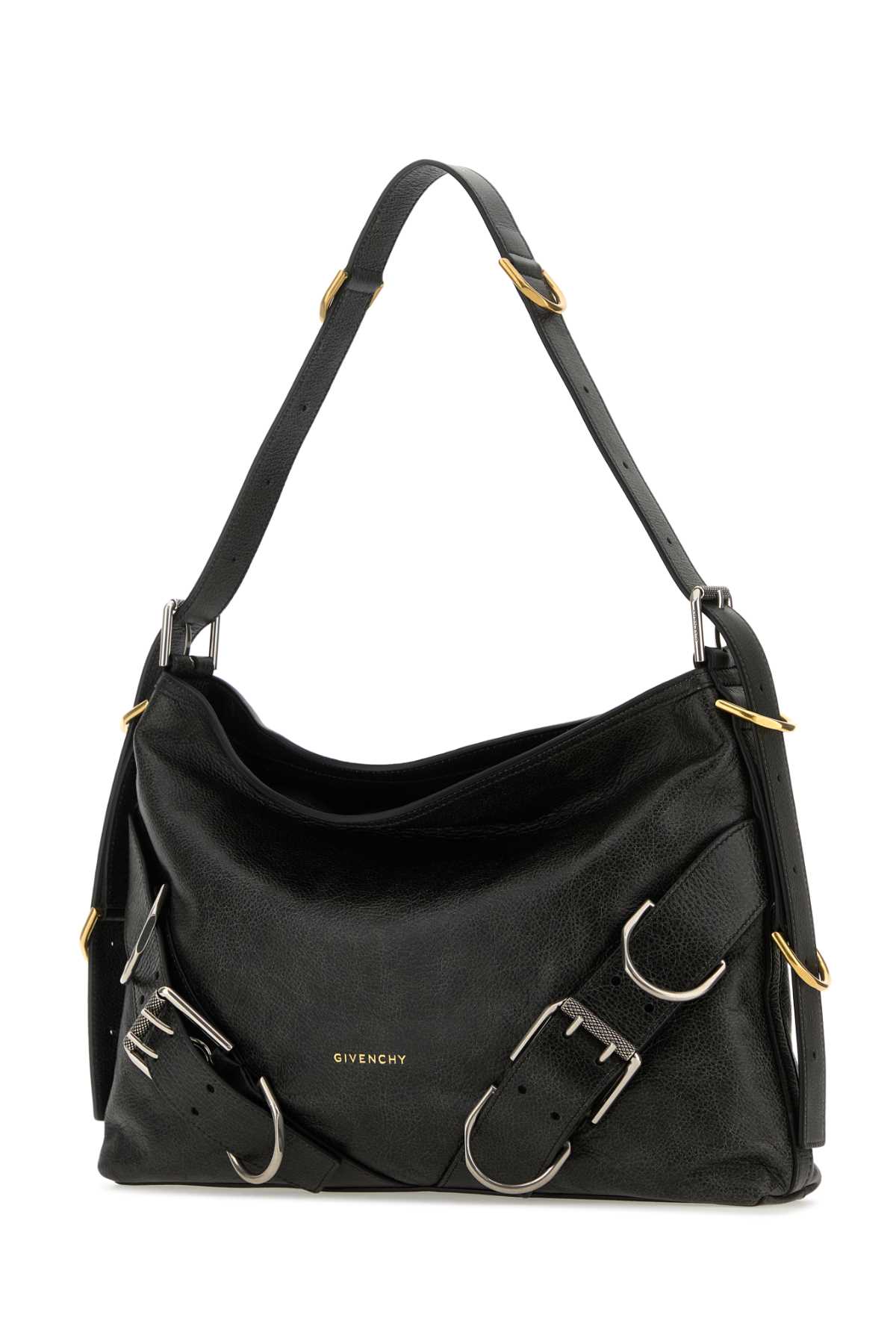 Shop Givenchy Black Leather Medium Voyou Boyfriend Shoulder Bag
