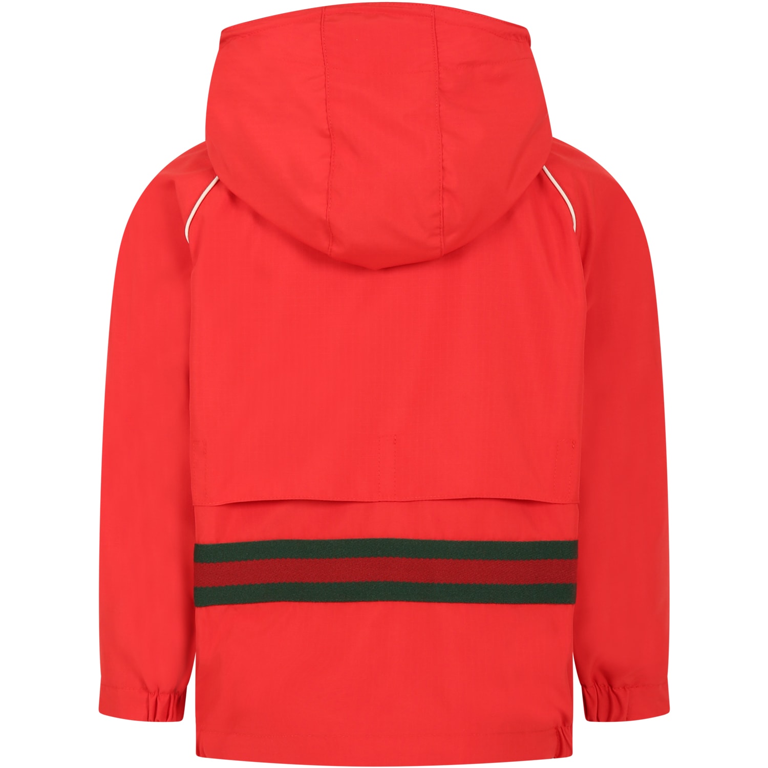 Shop Gucci Red Jacket For Kids With Vintage Logo