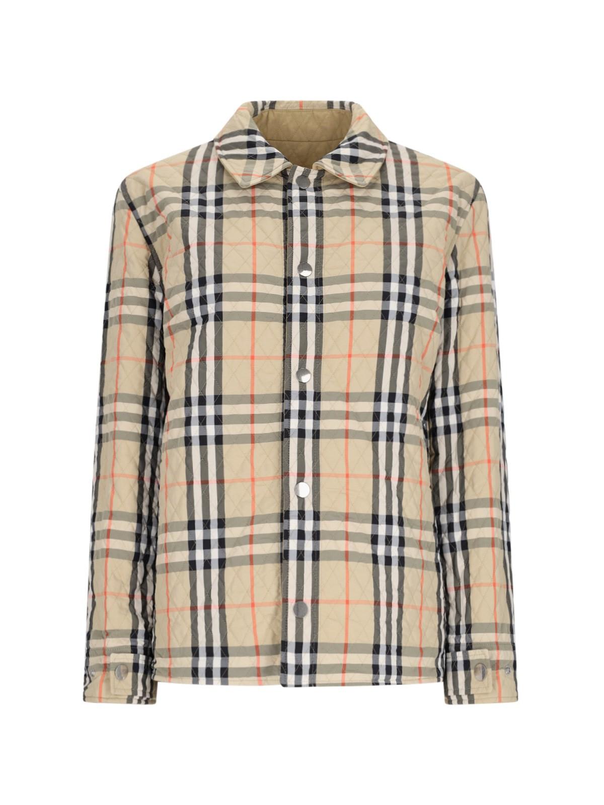 Shop Burberry Reversible Single-breasted Jacket In Flax