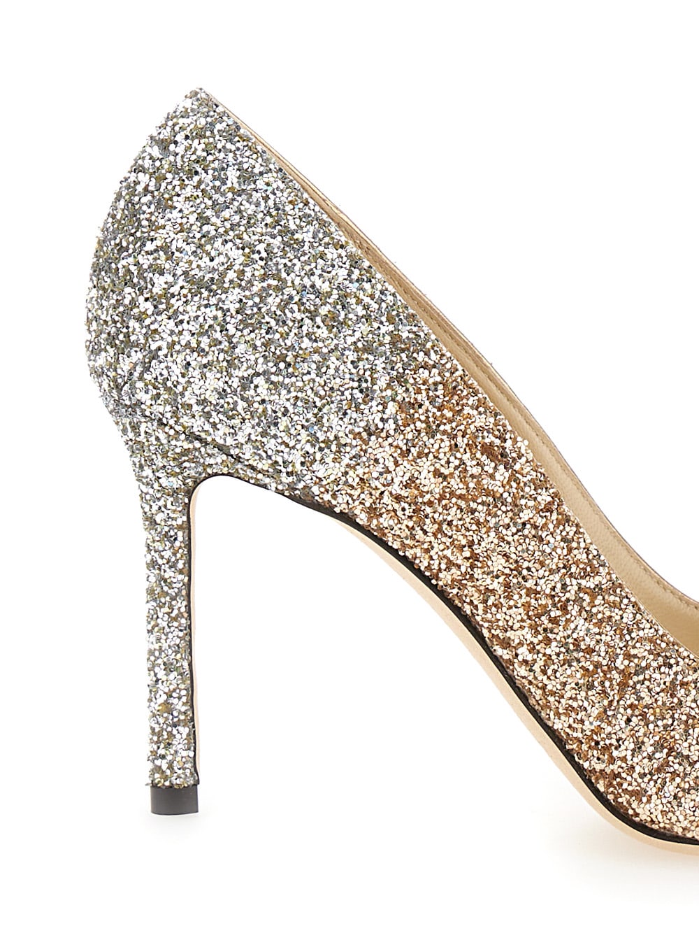 JIMMY CHOO ROMY MULTICOLOR PUMPS WITH ALL-OVER GLITTERS IN FABRIC AND LEATHER WOMAN 