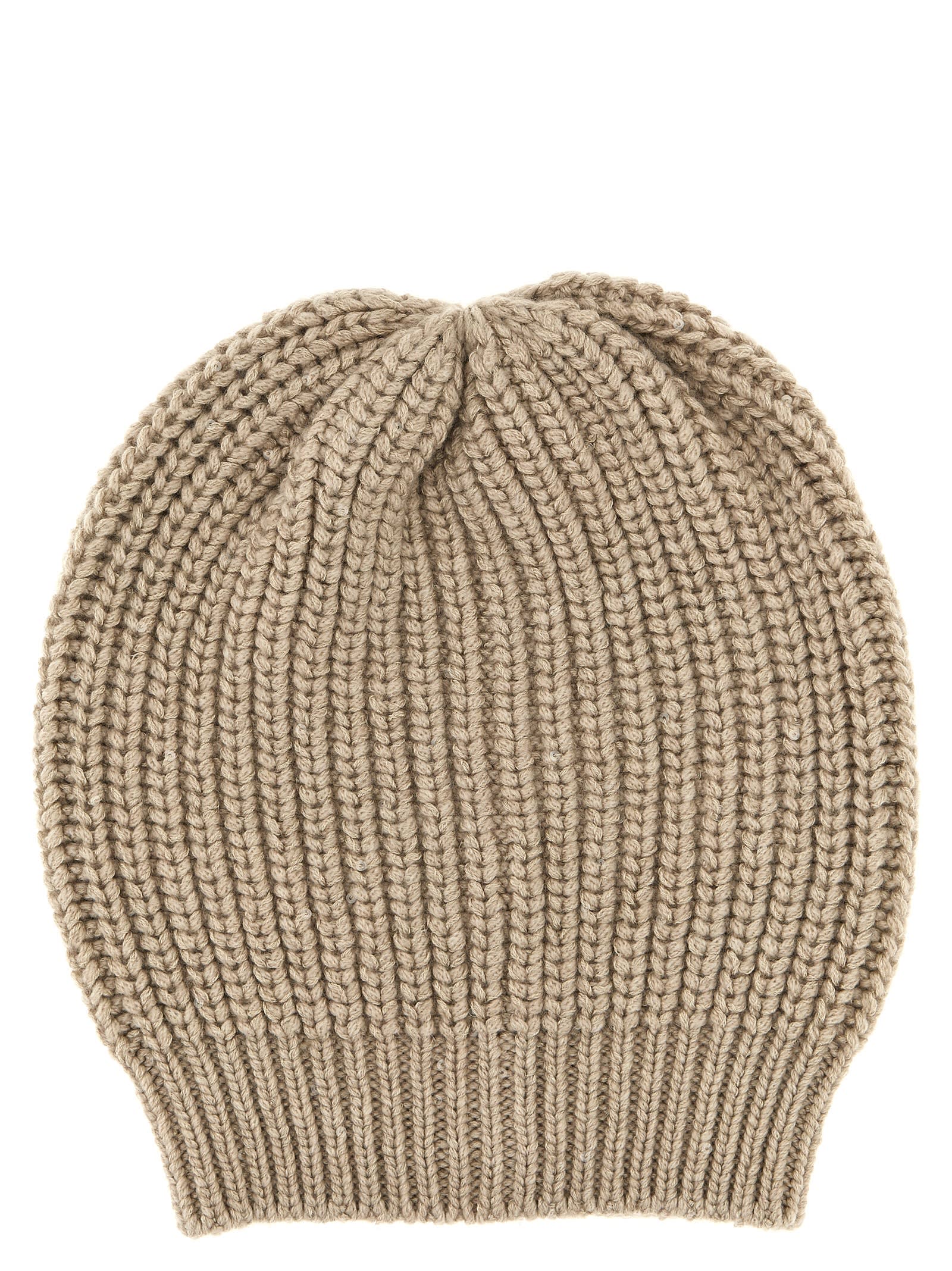 Shop Brunello Cucinelli Sequin Beanie In Beige