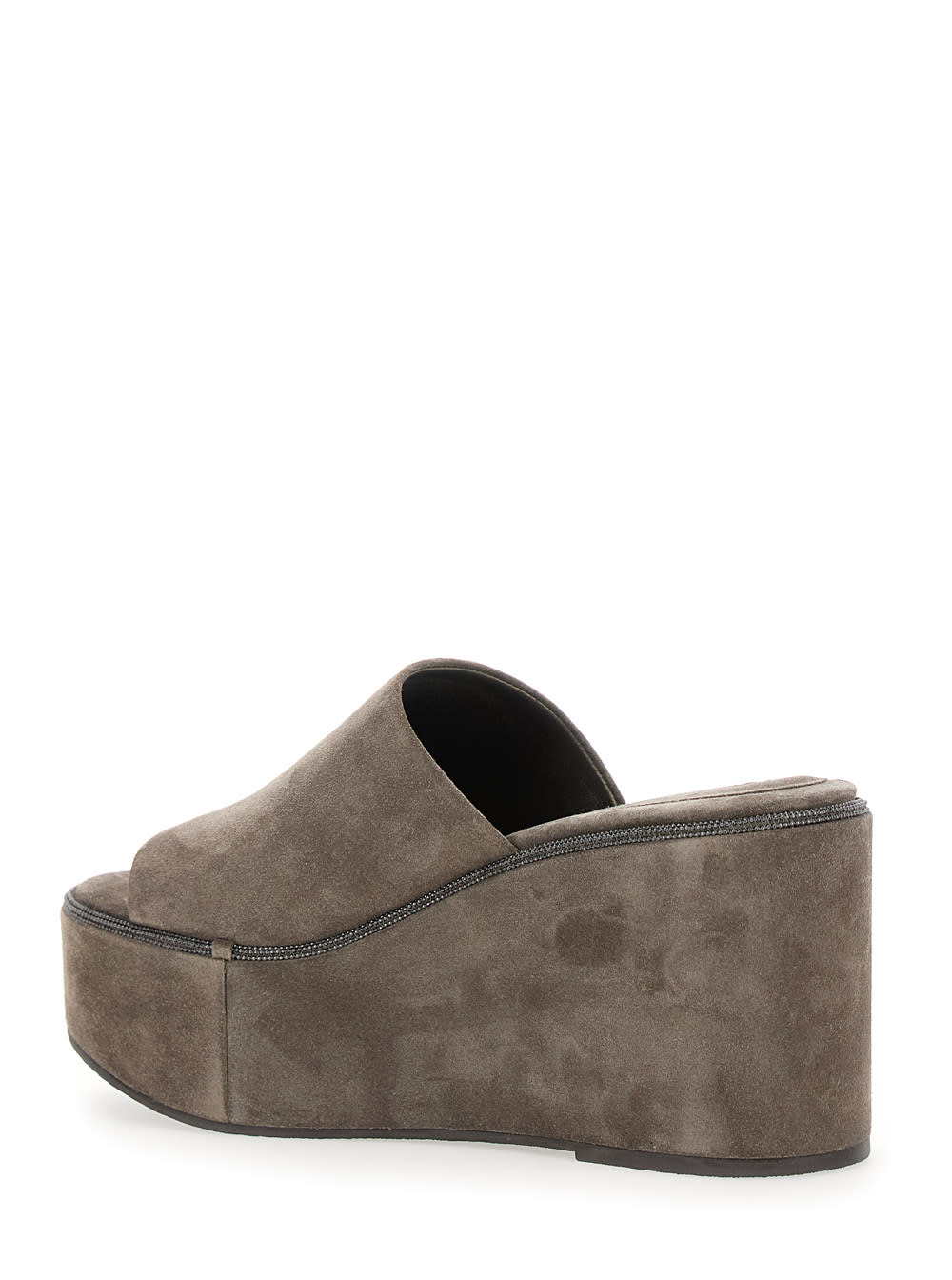 Brunello Cucinelli Classic High Mule In Light Brown