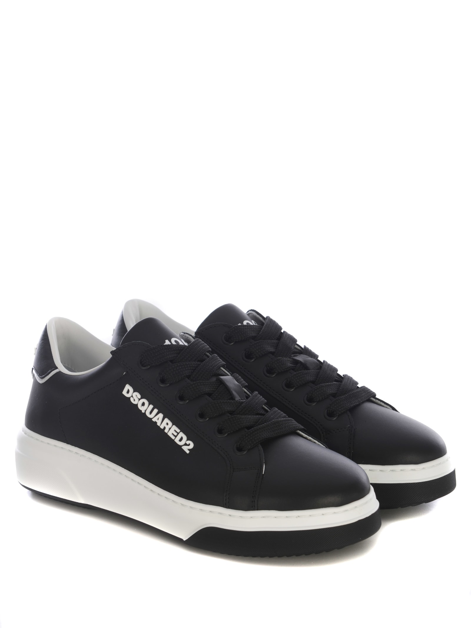 Shop Dsquared2 Sneakers  1964 Made Of Leather In Black