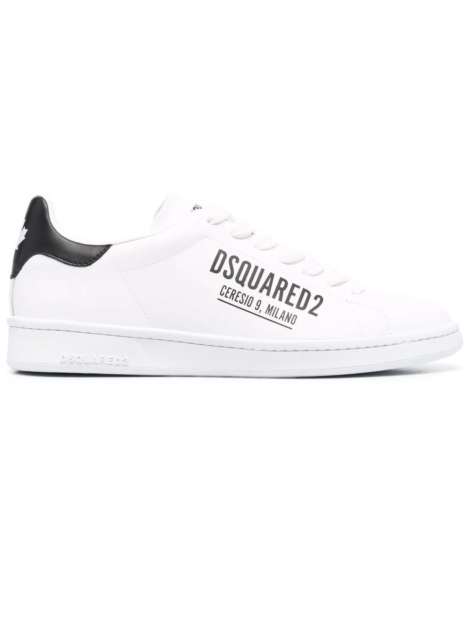 Dsquared2 White Calf Leather Sneakers
