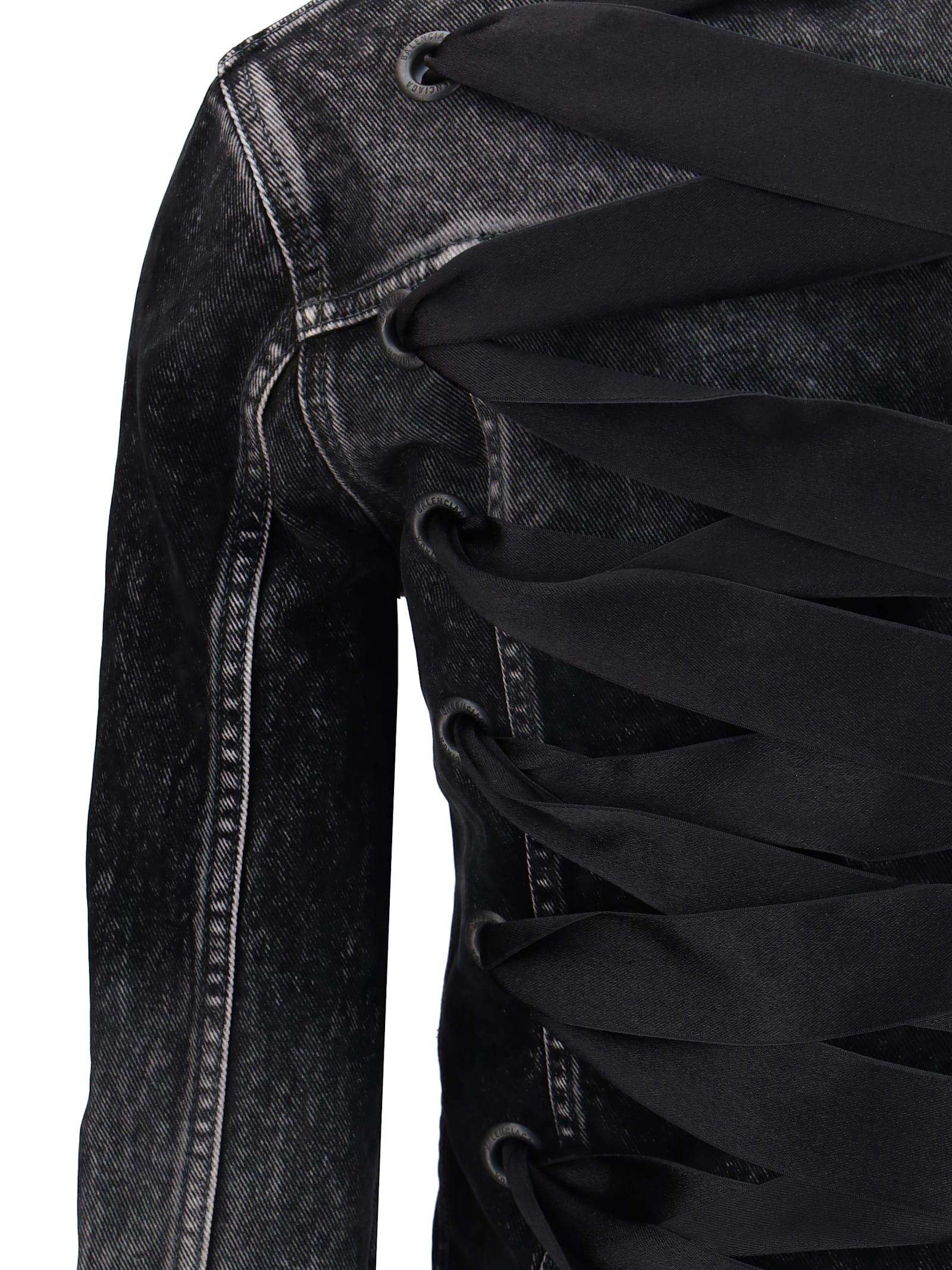 Balenciaga Denim Jacket With Ribbon