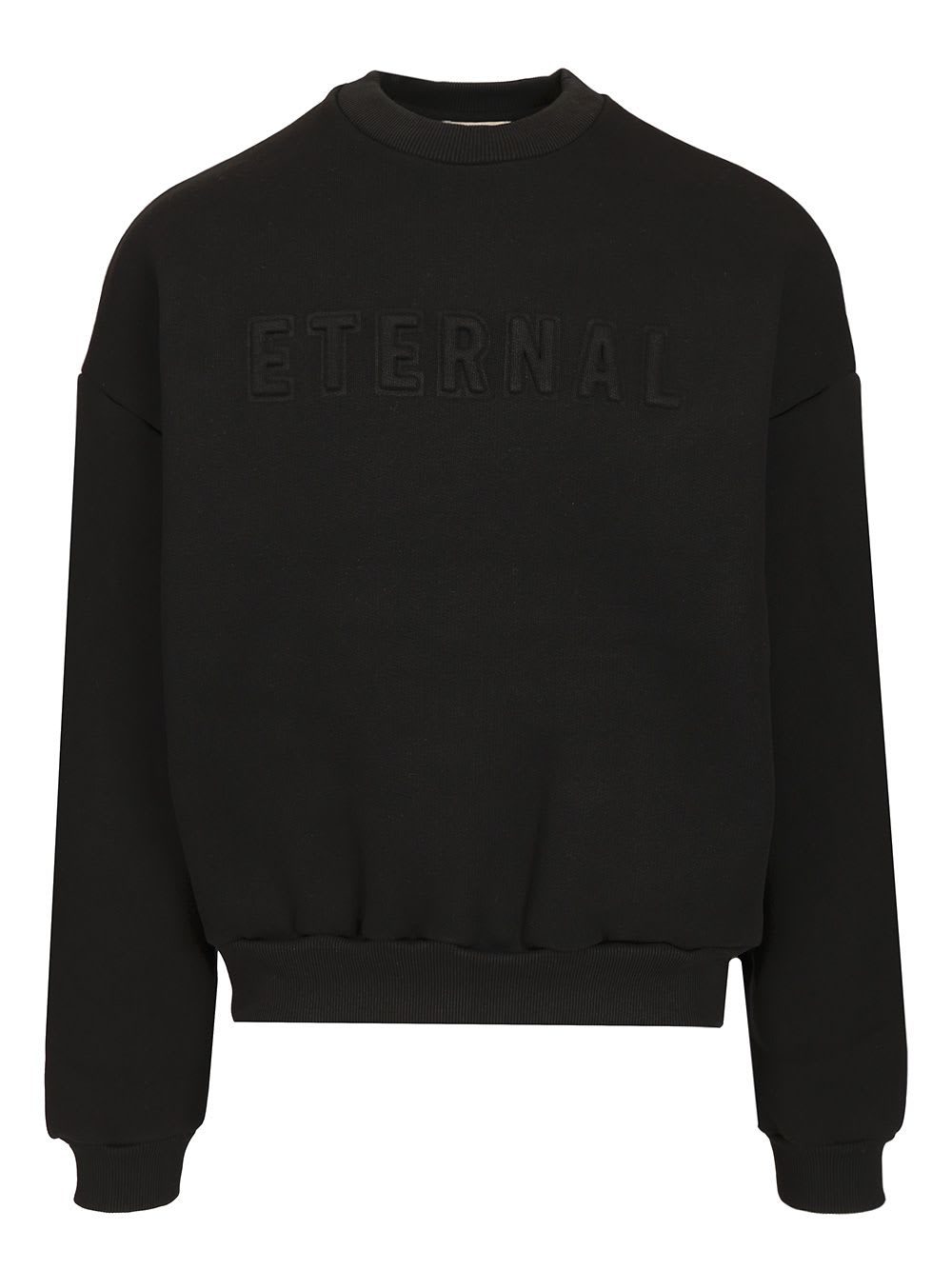 Shop Fear Of God Eternal Fleece Crewneck In Black