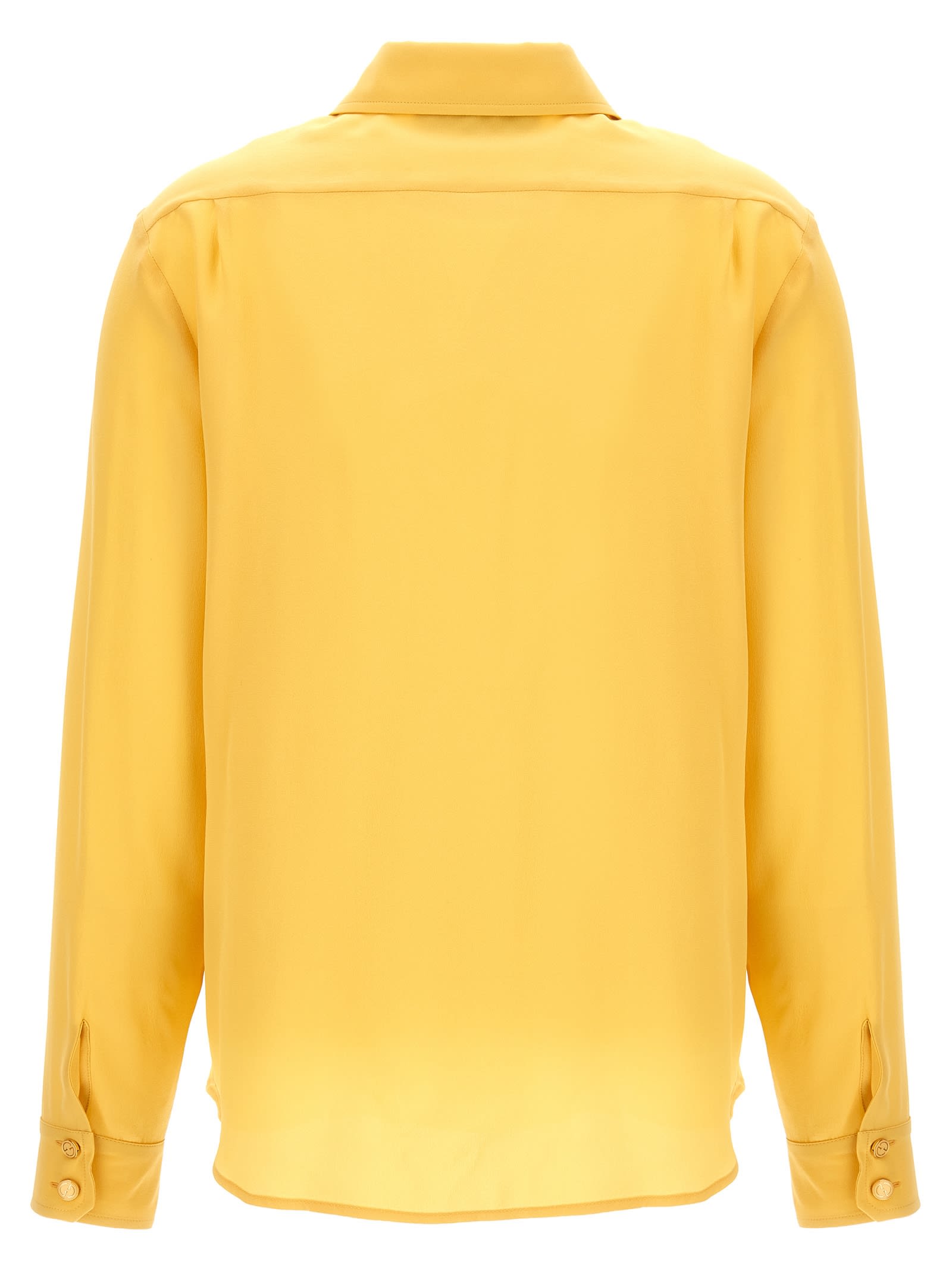 Shop Gucci Silk Shirt In Yellow