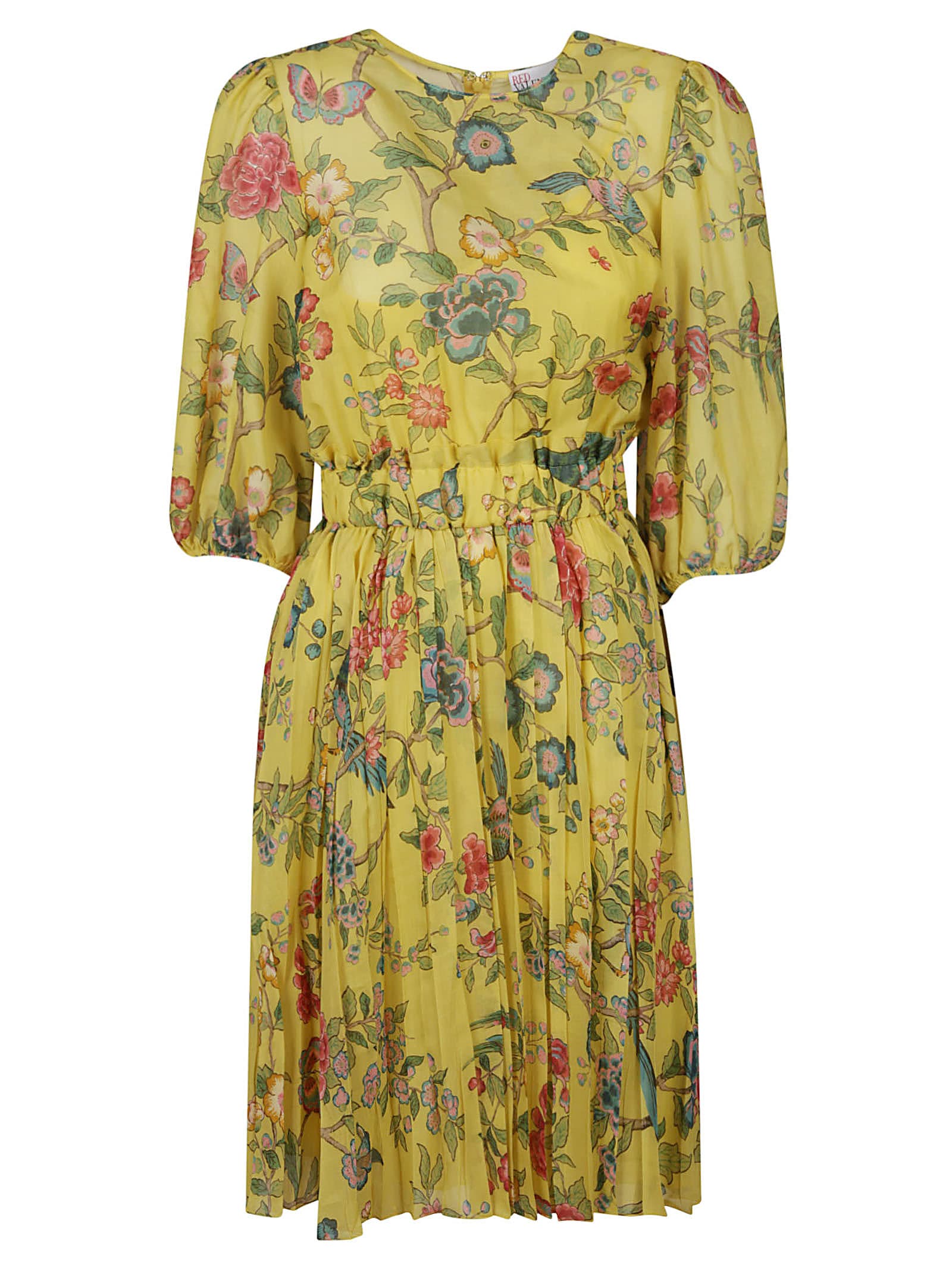 RED Valentino Floral Print Pleated Dress