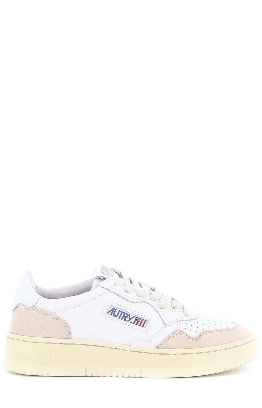 Shop Autry Medalist Lace-up Sneakers In White